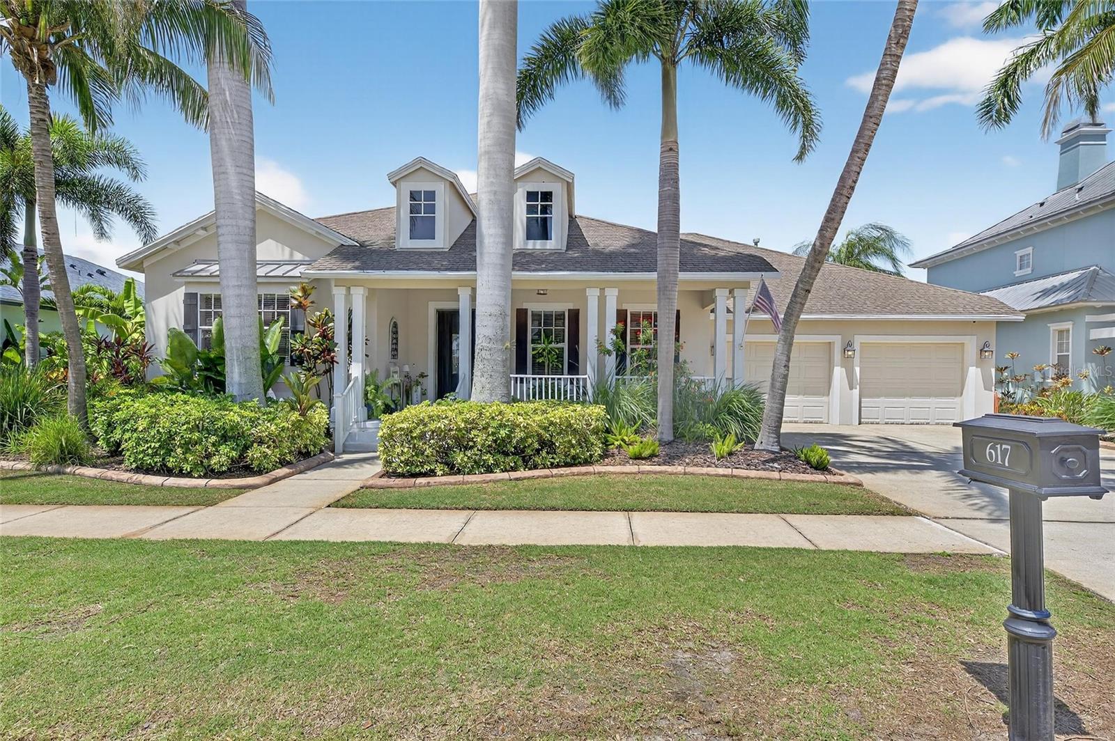 617 Islebay Drive – 3 Bed / 3.5 Bath / 3,050 Sq Ft – Office- Dock and Lift - Enclosed Lanai
617 Islebay Drive is a one-level, custom-built Sabal Home offering over 3,050 square feet of waterfront living in the gated Grande Isle area of MiraBay. From the moment you step inside, you are greeted with views of the deep-water canal with quick, no-bridge access to Tampa Bay and the Gulf.
This Old Florida–Key West style home blends comfort and function with soaring tray ceilings, wide-open living spaces, tall door frames and oversized rooms throughout. The flexible layout includes a large executive office/den (also ideal as a media room or another bedroom), a grand combined living and dining room with pass-through to the kitchen and family room, plus a split-bedroom design for privacy. The Primary suite opens to the lanai and features dual walk-in custom closets, separate his-and-her vanities, Roman shower, garden tub, and private water closet. A secondary en-suite bedroom with double sinks and walk-in closet serves well as a guest suite or mother-in-law retreat, while additional rooms include private bath access.
The office has french door with built in sound proofing, built in storage, cabinetry and desk.
The chef’s kitchen centers on a custom 9x7 granite island with wine storage, breakfast bar seating, dual convection ovens, 42” solid wood cabinetry, walk-in pantry, and all newer appliances. Custom-built shelving in the pantry, laundry, office, and closets provides organized storage.
Outdoor living flows seamlessly with 8-foot pocket sliders opening to a screened lanai with travertine tile, dining and grilling space, and a sunken seating area with fire feature overlooking the canal. A private dock with 10,000 lb lift makes boating effortless. Mature palms and tropical landscaping surround the oversized lot with privacy from side neighbors and minimal grass to maintain.
Upgrades include new A/C and ductwork (2021 with assumable warranty), luxury vinyl flooring, designer light fixtures, Granite counters, continuous Newer hot water, sprinkler system, and security system. The oversized 2.5-car garage provides abundant storage for vehicles, golf carts, and water toys.
Homeowner has an assumable flood insurance policy.
Community Amenities: MiraBay is a premier, gated waterfront neighborhood offering a junior Olympic-sized pool with lap lanes, a leisure pool with 110-ft waterslide, splash zone, and poolside café/bar. The community features a 24-hour fitness center, tennis, pickleball, basketball, and multipurpose courts, plus playgrounds, pocket parks, and miles of walking and biking trails. Kayaking, fishing lagoons, nature preserves, and year-round community groups and events make MiraBay one of Tampa Bay’s most desirable addresses.