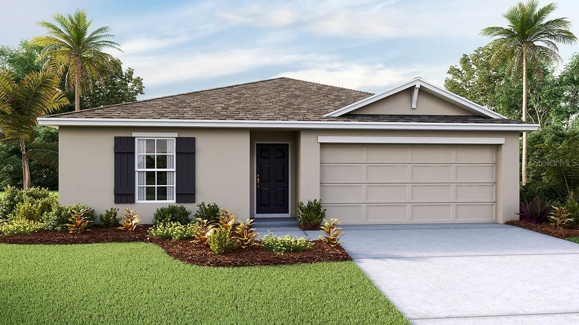 Under Construction. This all concrete block constructed, one-story home optimizes living space, featuring an open-concept kitchen overlooking the great room and outdoor patio. The well-appointed kitchen comes with all stainless-steel appliances, including a built-in dishwasher, range, and microwave. Bedroom 1 is located at the rear of the home for privacy and features an ensuite bathroom and walk-in closet near the bathroom. Two additional bedrooms at the front of the home are separated by the second bathroom. The third bedroom is located across the hallway near the laundry room. Pictures, photographs, colors, features, and sizes are for illustration purposes only and will vary from the homes as built. Home and community information including pricing, included features, terms, availability and amenities are subject to change and prior sale at any time without notice or obligation. CRC057592.