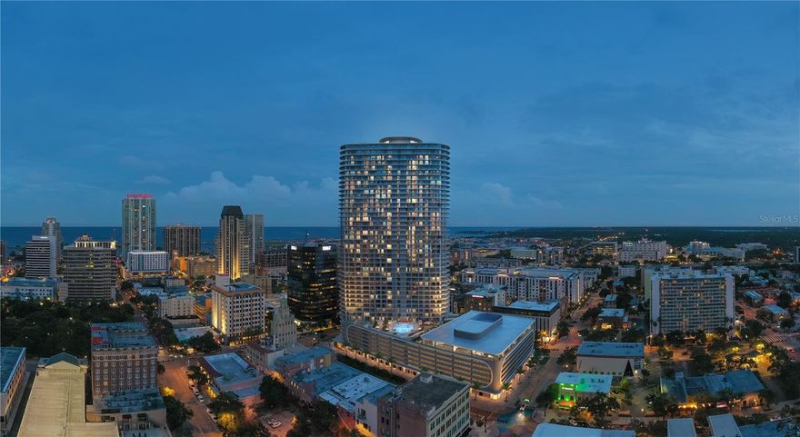 Experience luxury city living at The Residences at 400 Central, downtown St. Petersburg’s landmark 46-story condominium tower. This residence offers modern, open-concept floor plans with floor-to-ceiling glass and expansive terraces with panoramic views from Tampa Bay to the Gulf of Mexico. Residents enjoy an unparalleled amenity collection, including a 46th-floor Sky Lounge Observatory, resort-style pool deck, professional fitness and wellness center, theater lounge, private dining and co-working spaces, concierge, valet parking and more — all in the heart of vibrant Central Avenue.