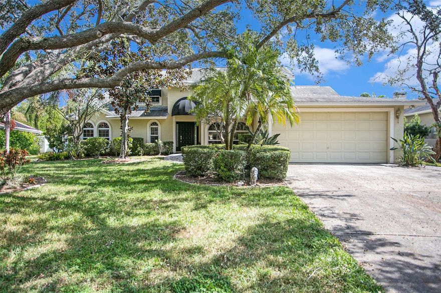 Looking for your special place under the sun to live the fabulous Florida lifestyle? Then look no further than this hidden gem in the premiere gated community of Caya Costa.___This lovely home features an entry foyer with sight lines to the angled vaulted ceilings in the spacious living and family rooms along with the kitchen, adding to the open feeling you get when entering the home. The kitchen, with stainless appliances and granite countertops, overlooks the spacious outdoor paved patio and pool and is open to the family room with a lovely wood-burning fireplace. The other end of the kitchen features abundant storage, and a built-in desk area.___It boasts four spacious bedrooms, one of which is the downstairs Primary Private Suite. Enjoy your walk-in closet and a luxurious bathroom with a generous soaking tub outfitted with copper fixtures, a tiled walk-in shower, and a custom vanity with granite countertops and dual copper sinks. French doors lead out to the patio and pool/spa. Upstairs are bedrooms two and three with full bath in between. The fourth bedroom on the first floor, just off the foyer, has built-in shelving and cabinets and can efficiently function as a guest bedroom, den, office, playroom, etc.___All three French doors (primary bedroom, living room, and family room) lead to the large, covered patio area, pool, and spa. It's an excellent setting for cookouts, entertaining with family and friends, or just relaxing and unwinding from the day.___Large inside laundry/utility room. Attached is a two-car garage with space for a workbench, etc.___Amenities of the community include access to the community pool, heated spa, covered grill, picnic areas, pavilion, tennis courts, private gated boat ramp (storage of a boat is available for an additional fee), fishing dock, and 24/7 gated security with guard.___Easy access to I-275 and TIA, minutes away from lovely downtown St. Petersburg, The Pier, museums, theater, fine dining, shopping, banks, schools, and much more. And, of course, our beautiful Florida beaches!___Selling "As-Is" and offering a one-year, 2-10 Home Buyers Warranty.