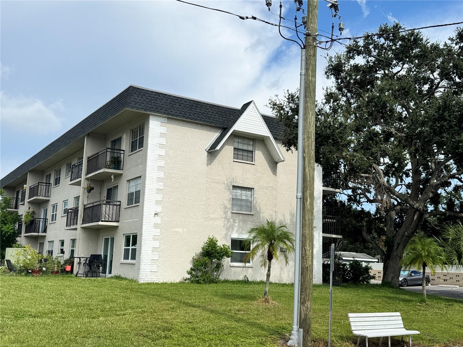 18 unit 3 story Apartment Building with elevator and Large Off-Street Parking Lot.
Excellent Location ! Across the street from Tyrone Gardens Shopping Center / Winn Dixie .
!8 large full size 1 Bedroom - 1 Bathroom Apartments with Central AC & Heat , featuring Balconies or Ground floor Patio's.
Long Term tenants, All Apartments are Separately metered for Electric, On Site Laundry Room. Large Off Street Parking Lot.
Aluminum Garage / Workshop building 12x24.