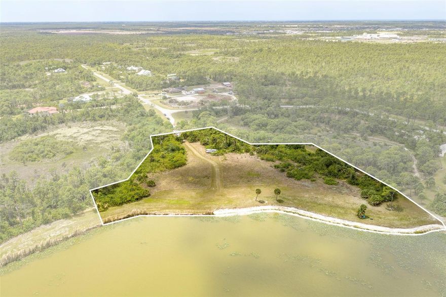 Nestled in the sought-after community of Lake Geraldine just outside of Wellen Park, this exceptional 4.2+ acre lakefront parcel offers a rare opportunity to build your dream estate in a peaceful equestrian-friendly setting. Mostly cleared and ready for development, this property features over 500 feet of lake frontage, creating a stunning backdrop for your future home. With wetlands bordering both sides of the property, enjoy added privacy and the assurance that no direct neighbors will be built beside you.

Located within an HOA community that allows horses, this unique homesite combines space, serenity, and convenience just minutes from shopping, dining, entertainment, and the growing amenities of Wellen Park. Electricity is already on site, and a survey is available for added convenience. Preliminary plans for well and septic placement have also been drawn up, offering a head start in the building process.

Whether you're envisioning a private estate, equestrian retreat, or custom lakefront home, this property presents endless potential in one of the area's fastest-growing locations.