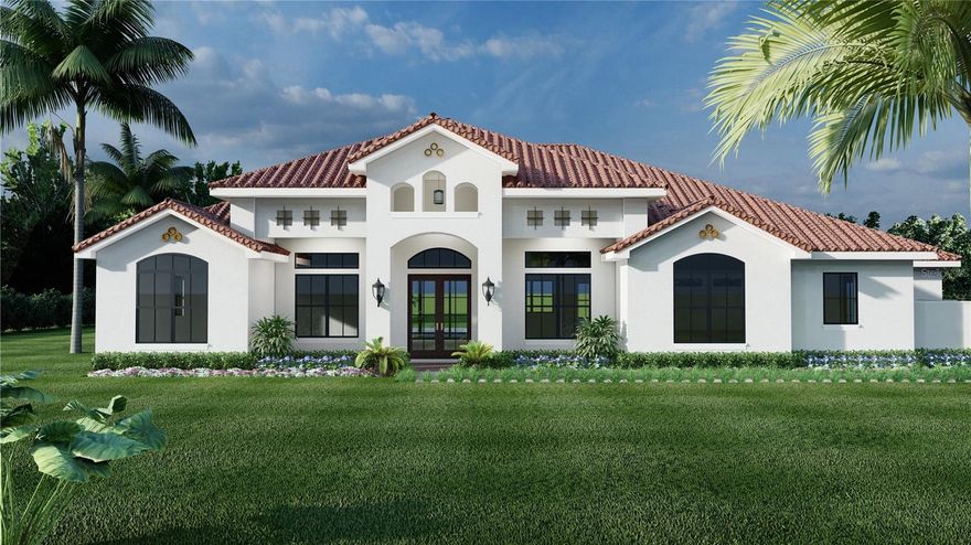 Pre-Construction. To be built. Pre-Construction. To be built. Pre-construction! This brand-new original design by one of Central Florida's premier builders is the first offering of the Solorzano Model. Spanning over 3,000 sq ft, it boasts a massive under-truss lanai with a summer kitchen, a cabana bath, 3 bedrooms and 3.5 baths inside the main home, plus an attached guest house with a private entrance. The guest house includes its own efficiency apartment with a sitting area, kitchen, bedroom, and bath. The home features an open floor plan with a spacious great room, an island kitchen with a complete stainless appliance package, and a flex space for an office or bonus room with French doors, along with a formal dining space. Upgrades include a tile roof, R-38 insulation, R-13 walls, double-pane vinyl windows, 8 ft thermal exterior doors, textured lanai and porch, professional landscaping, high ceilings, ceramic floors in main areas and wet areas, and carpet in the bedrooms. The kitchen will have quartz counters, a large seated island, stainless steel appliances, custom-built shaker cabinets with soft-close doors and drawers, Moen faucets, a walk-in pantry, a high-efficiency HVAC system (at least 15 SEER), smoke and CO2 detectors as per code, and termite treatment with a builder warranty. The neighborhood has its own K-8 Wedgefield school within walking distance. Wedgefield offers proximity to everything while remaining one of Central Florida's last estate-sized homesite communities. Beaches and the Space Coast are about 30 minutes away, the airport is about 15 minutes, and theme parks are 25 to 30 minutes. The area also features 9,600 acres of preserved land with camping, walking and biking trails, and stunning natural beauty. Deer frequently roam the neighborhood and may stop by if you regularly feed them. The builder will contribute up to $10,000 toward closing costs when using preferred lender partners.