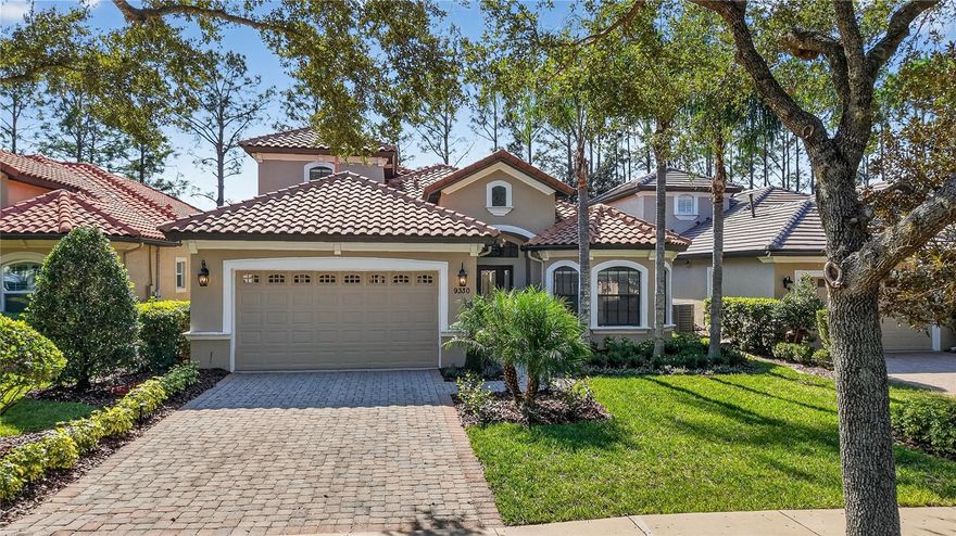 Beautiful Central Florida Living at its Best! Located within the historic Mission Inn Golf Club and Tennis Resort is offered this elegant, executive 4/3 pool home tucked-in around the 17th fairway of the championship “Las Colinas” golf course. Enjoy views of the course and pond from your screen enclosed saltwater pool area with 2 spillovers and spa. The picturesque Las Colinas community wraps around this stunning golf course and includes mature trees, manicured landscaping, walking trails, lakes, and stone bridges. Beyond home there is a marina for boating or fishing on the famous Harris Chain of Lakes, as well as two 18-hole, world class championship golf courses, tennis (6 Har-Tru clay and two Laykold courts), pickle ball, elite spa, skeet and trap, 4 restaurants for fine dining or casual lunches and a heated community pool. A social or golf membership is required. Mission Inn also has marvelous luxury accommodations for your guests and visitors. Mission Inn is an easy drive to Florida's beautiful beaches and located just 40 minutes from Orlando or The Villages. Your Mission Inn home is all luxury starting with two primary bedrooms with ensuites, two guest bedrooms or a private office or library, cathedral ceilings, a formal dining area with a triple tray ceiling, a living room with gas fireplace and sliding doors to the pool area that offer beautiful outside views (look for "Howey" the Redtail Hawk that lives just outside the pool), a kitchen that features a gas stove top, a built in electric oven, pantry, granite counters, cherry cabinets, lots of windows with transom windows above that fill your home with light, and a large laundry room with lots of storage off the double car garage. The 2nd floor bedroom has its own screen enclosed porch and could easily be a media or family room. All information is believed accurate and correct but not warranted or guaranteed & subject to change without notice. Call today, we have the key to your happily ever after!!