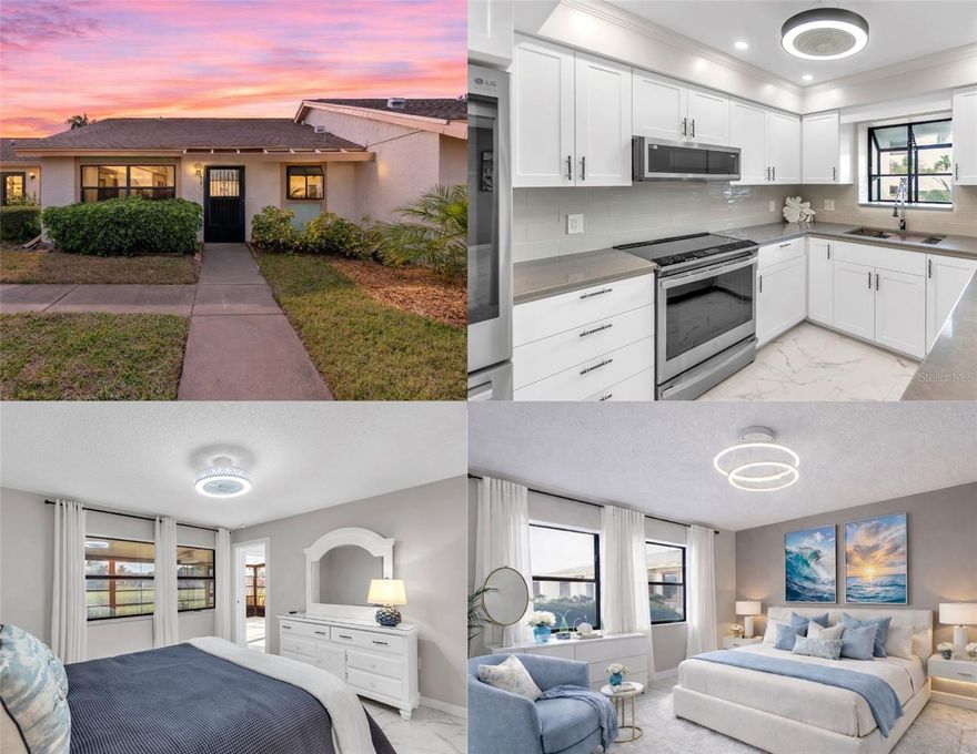 One or more photo(s) has been virtually staged. Just 5 miles from the world-famous white sand beaches of Anna Maria Island, this fully renovated, move-in-ready 2-bedroom, 2-bath condominium offers exceptional value in the highly desirable, pet-friendly MeadowCroft South 55+ community, one of the area’s best options for easy, low-maintenance Florida living.

Step inside to a bright and modern open floor plan highlighted by vaulted ceilings and a thoughtfully designed split-bedroom layout that provides both comfort and privacy. The spacious living area flows seamlessly to an oversized lanai, perfectly positioned in a quiet, low-traffic section of the community, ideal for relaxing evenings while enjoying Florida’s stunning sunset skies.

This beautifully updated home features numerous upgrades, including:

• New A/C (2025)
• Custom white shaker-style kitchen cabinetry
• Elegant quartz countertops with matching backsplash
• Premium stainless-steel appliances
• New in-unit washer/dryer combo
• Ceramic tile flooring throughout
• Fresh interior paint
• All new shaker-style interior doors, trim, and baseboards
• Whole-house tankless water heater

Both bedrooms offer generous walk-in closets, and the primary suite provides a comfortable retreat ready to enjoy while allowing you to add your own personal touches over time. A covered carport and additional storage space add everyday convenience.

Residents of MeadowCroft South enjoy a welcoming community atmosphere and a variety of amenities including a heated pool and spa, scenic lake with fountain, and a covered cabana with bathrooms, showers, and lounge areas, perfect for social gatherings and relaxing afternoons.

Just three minutes away, GT Bray Park offers tennis courts, covered pickleball courts, a full fitness center, playgrounds, and beautiful nature trails. The location also places you close to shopping, dining, golf courses, IMG Academy, Blake Medical Center, and Sarasota-Bradenton International Airport (under 10 miles).

Whether you’re searching for a seasonal getaway, full-time residence, or income-producing investment, this thoughtfully updated condo offers the perfect combination of comfort, convenience, and coastal lifestyle.