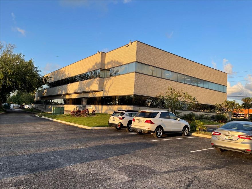 Beautiful Office Building in Prime location. Recently renovated and under NEW Management. Many vacant spaces of small (700 sf) to large sizes to choose from. Perfect fit for a Pharmacy or a Lab. Can accommodate Doctors like: Neurologist, Allergist, Pulmonary or Dermatology specialists - 725/RSF to 3,929/RSF Medical-Office suites available. 2nd floor open area to accommodate bigger physician practice or larger office needs. Convenient to Hospitals like BayCare Medical Center, Bay Pines VA Hospital, MCA Florida Largo Hospital. Two story building has Commercial Elevator as well as two sets of stair cases. All hallways and lighting upgraded recently. Freshly pained common areas including stairs cases. ALSO AVAILABLE ARE FULLY FURNISHED SHARED or COWORKING SPACES FOR LEASE. Must see to appreciate it.