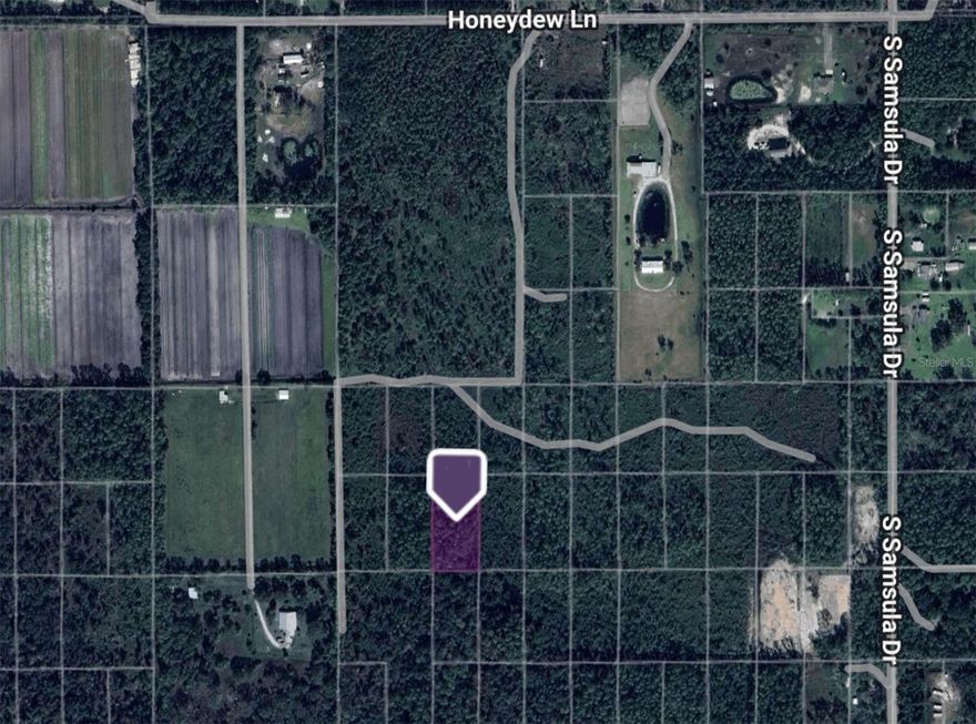 Seller open to owner financing. 1.25-acre parcel located west of I-95 in New Smyrna Beach, near Honey Dew Lane. The property is currently landlocked, but sits close to an access road. Buyers can establish access through easement rights, allowing property owners to cross neighboring land to reach their parcel. This is a standard process for rural acreage and helps ensure long-term usability of the property. Many rural parcels in this area began the same way.

Zoned A-1 (Agricultural), which allows for a variety of uses including single-family homes, small-scale farming, or keeping animals. The lot is in Flood Zone X, considered low risk and typically not requiring flood insurance.

Parcel ID: 7225-01-02-0260. Coordinates: 28.99889919, -81.05456339. This lot offers a private setting with affordable acreage in a growing area of Volusia County, making it a solid choice for future building or investment.