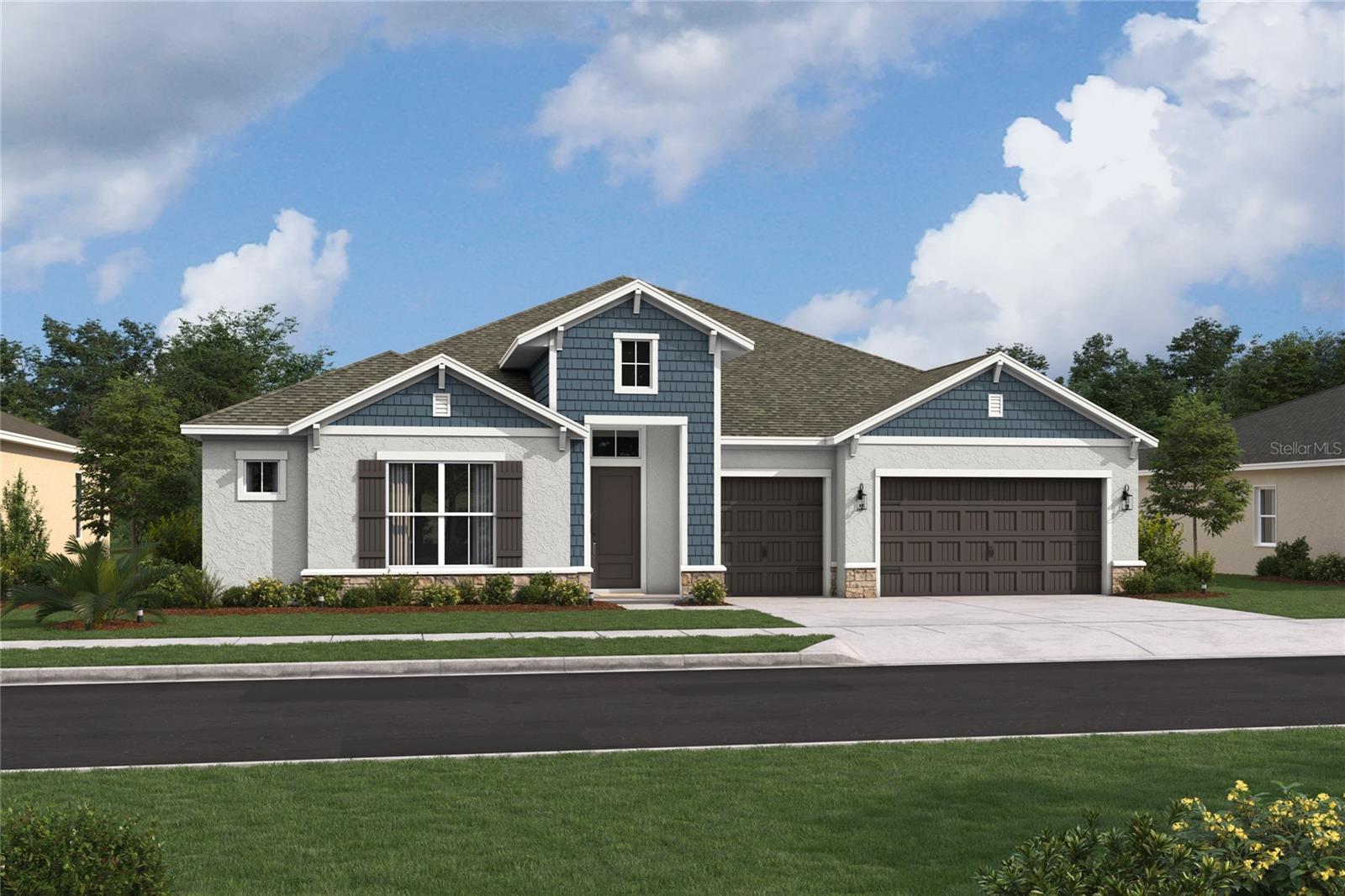 Under Construction. Welcome to our exciting single story Carson floorplan. Vaulted ceilings, open concept and 4 bedrooms plus a home office and a separate media room. All the space you need in just over 3000 sq ft, and a 3 car garage! This home features our very popular Loft Look with a stunning kitchen showcasing soft grey cabinets and quartz countertops with a waterfall edge on your kitchen island. Contemporary fixtures in brushed nickel finishes compliment the Look along with GE Cafe' white appliances including refrigerator. Master bath features a spa shower with rain shower head and a free standing tub. Don't miss your opportunity to be a part of this unique boutique community conveniently located in Seminole County.