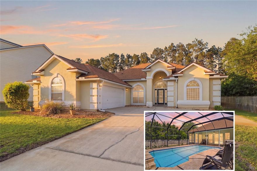 Welcome to 273 Whisper Ridge Drive in St. Augustine, FL—an impeccably maintained 3-bedroom, 2-bath home on a rare .34-acre lot with a private lake view, screened-in heated pool, and no CDD fee. Built by Richmond American Homes, this light-filled, open-concept home features 1,833 square feet of thoughtfully designed living space with arched doorways, tray ceilings, and abundant windows that bring in natural light. The spacious primary suite offers a relaxing sitting area, dual closets, and a beautifully updated bathroom with a remodeled shower and spa-like features. The kitchen and living areas flow seamlessly, making this home perfect for everyday living and entertaining.

Step outside to your own backyard retreat with a screened lanai, 8-foot deep chlorine pool, irrigation well, and lush landscaping including avocado and Meyer lemon trees. Major updates provide peace of mind, including a 2022 roof, 2026 water heater, 2024 water softener with charcoal filtration, and paid-off solar panels that heat the pool. Located in the highly sought-after St. Johns County School District with easy access to I-95, shopping, dining, and just minutes to historic St. Augustine and the beaches, this move-in ready home offers the perfect blend of comfort, privacy, and Florida lifestyle living.