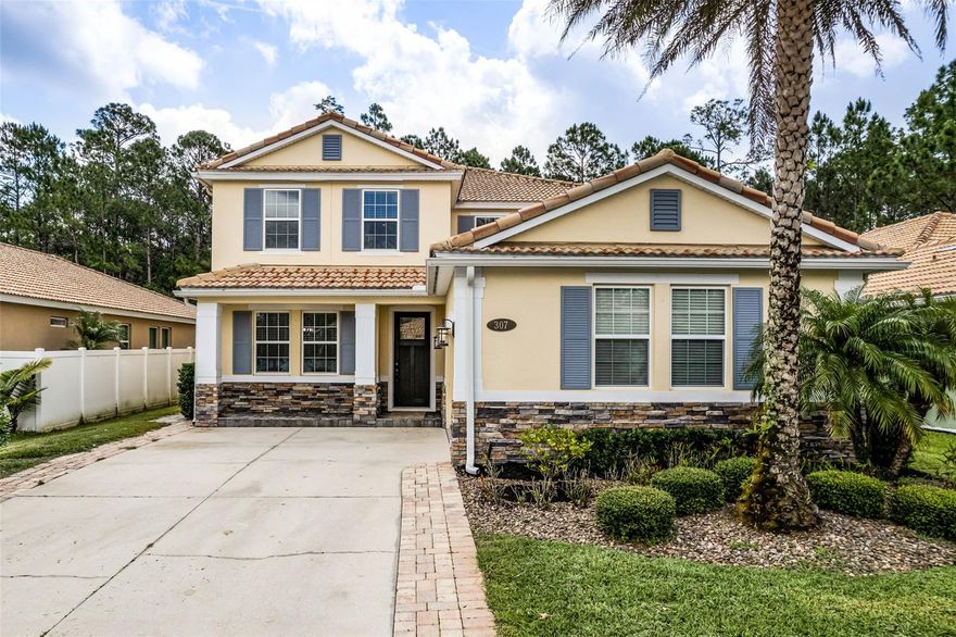 Amazing and like New 2 Story Home in the Beautiful Community of Venetian Bay in Sunny New Smyrna Beach! Move-in Ready 4 Bedroom & 3 1/2 Bath Home with an Over-the-Top Spectacular Swimming Pool that is screened and beautiful pavers, a real oasis. Upon entry of the home there is a sitting room that can also be used as a dining room or office. Next is the Awesome Kitchen that offers 42" cabinets, Large Island, Granite Countertops, Stainless Steel Appliances. The downstairs has Tile flooring, the owners suite has Stunning Hardwood Flooring with new Carpet upstairs. The Home has Large Windows that are bringing in an abuncance of Light and Great Views of the Pool. The Home has an Open and inviting floor plan that is perfect for Entertaining. The Owner's Suite is Huge with Water Closet, Garden Tub, Large Shower and his and her vanities. The Owners Suite Walk-in Closets have High End Built Ins that are a real WOW Factor! Upstairs there is a Bonus Room that can serve Flex Space, Media Room or additional Living Room.Upstairs has 3 additional bedrooms and 2 Full Baths. This Home also offers a Tile Roof, Mature Landscaping and Oversized 2 Car Garage with Top-of-the-Line Tool Cabinets ready to go. Don't miss out on the opportunity to Own this Stunning Home in a Prime Location. Great Amenities within Venetian Bay like community pool, Deli, Restaurants and More! Minutes to I-95 and 10 Minutes to the Beach! ;Water: City