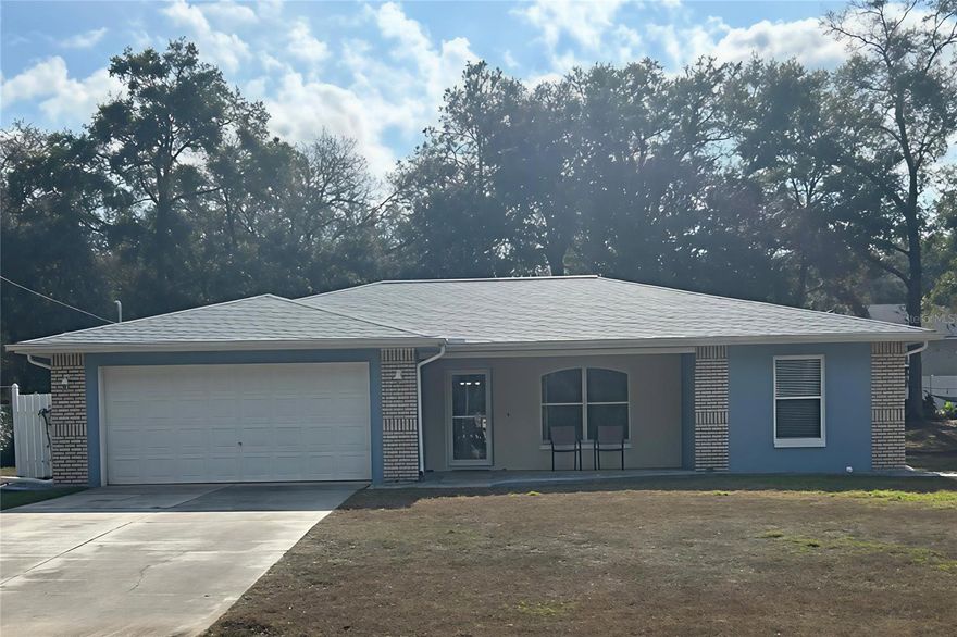 This well-maintained home, built in 2003, features three bedrooms, two bathrooms, and an attached two-car garage conveniently located near the Withlacoochee bike trail, approximately 1/3 mile from property. Upon entering from the inviting front porch, you are welcomed into a spacious living room with vaulted ceilings. The kitchen offers a pantry and comes equipped with all major appliances. The master suite includes a walk-in closet, updated counter and sink, and a walk-in shower. Additional features of the property include a dining room, screened rear lanai, in garage washer and dryer with tub sink, and ceiling fans. This is an excellent opportunity to acquire a quality home.