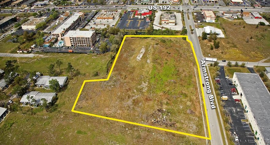 Prime Land in Kissimmee!
Excellent location just one block south of US-192 on Armstrong Blvd, in the heart of Kissimmee’s tourist corridor. Mixed Use PUD zoning allows a wide range of uses including office, light industrial and warehousing — ideal for an owner-user or investor seeking flexibility and growth potential.