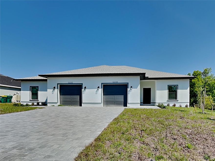 This brand-new duplex by Panther Construction offers a prime opportunity for investors seeking a high-quality, low-maintenance income property. Each unit features 1,182 square feet of well-designed living space along with a private one-car garage.

Built with durability and long-term performance in mind, the property includes hurricane-impact windows and a roof with rain and ice underlayment, helping reduce future maintenance costs and insurance concerns.

Inside, each unit is finished with desirable features that attract and retain tenants, including quartz countertops, stainless steel appliances, MOEN fixtures, and high ceilings that enhance the overall space. The screened lanai and three-panel sliding glass door provide added living area and outdoor appeal.

Exterior upgrades such as a brick paver driveway and strong curb appeal, supporting rental value and tenant interest.