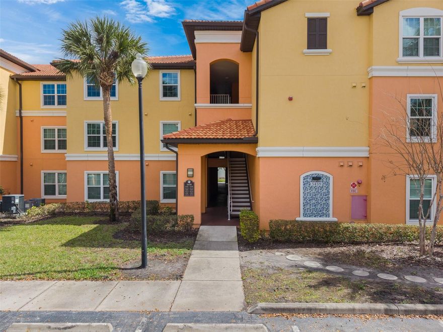 Set within the gated Cypress Fairway Condominiums, this top-floor residence offers bright, open living with vaulted ceilings and a sunlit solarium that makes an ideal reading nook, workspace, or cozy sitting area. The interior has been thoughtfully refreshed with new luxury vinyl flooring throughout, updated bathrooms, and recently replaced AC system, dishwasher, and range, creating a comfortable, move-in ready space. In 2022, the condominium association completed major exterior improvements including a new roof, energy-efficient windows, stucco, and exterior paint, adding long-term value and peace of mind. The home includes an assigned parking space and enjoys a partial view of the community fountain and pond from the solarium. Cypress Fairway residents enjoy gated entry and resort-style amenities including a pool, fitness center, tennis courts, and beautifully maintained grounds. Conveniently located just minutes from the Mall at Millenia, Universal Orlando, Restaurant Row, and I-4, this property offers both everyday convenience and strong appeal as either a primary residence or an investment opportunity in the heart of Orlando.