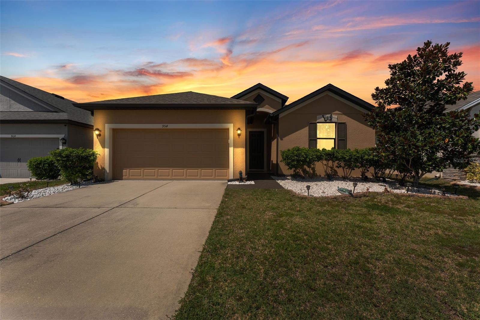Step inside this beautifully maintained 2019 home and you’ll immediately notice the TALL CEILINGS and bright, OPEN LAYOUT that feels so inviting. The SPLIT-BEDROOM design is perfect for giving family or guests their own private space. With TILE FLOORING throughout, upkeep is a breeze—no carpet anywhere! The heart of the home is the kitchen, seamlessly connected to the living room, making it ideal for both everyday living and entertaining. You’ll love the rich 42" walnut wood cabinets, GRANITE countertops, and STAINLESS STEEL appliances. A spacious family room and a separate formal dining room have plenty of options for gathering. The primary suite is a true retreat, featuring a walk-in closet and a spa-like En suite with double sinks and a large, WHEELCHAIR-ACCESSIBLE walk-in shower. Additional highlights include an inside laundry room and a large, fully VINYL FENCED backyard with an open lanai—just right for relaxing outdoors or hosting a barbecue. Low HOA fees ($199/quarter) give you access to wonderful COMMUNITY AMMENITIES, including a sparkling pool, clubhouse, and sidewalks for evening strolls. The LOCATION, LOCATION, LOCATION couldn’t be more convenient—close to shopping, dining, and just minutes from the Suncoast Veterans Expressway for an easy drive to Tampa, the airport, and more. Come see this MOVE-IN READY home today. Fall in love and make it yours!