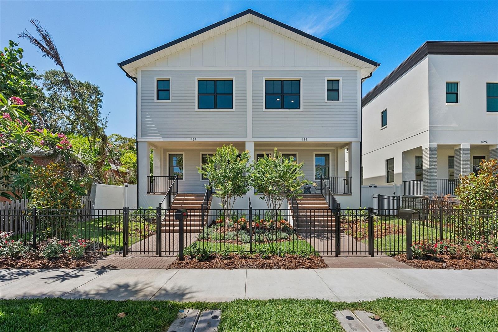 Welcome to the Roser Park Townhomes – an exclusive collection of six stunning residences in one of St. Petersburg’s most beloved historic neighborhoods. Move-in ready and designed for today’s lifestyle, these homes pair modern sophistication with timeless character just minutes from Downtown St. Pete. Each residence offers a thoughtfully designed 3 bedroom, 2.5 bath main home complemented by a detached two-car garage with a fully finished 1 bedroom, 1 bath suite above – perfect for guests, extended family, or private office space. The Roser Park Townhomes are a contemporary interpretation of St. Pete’s architectural heritage. Arranged in three clusters of two, each home features its own distinctive exterior, blending seamlessly with the neighborhood’s charm. Inside, the open floor plan welcomes you with a bright and airy living room, dining space, and a chef’s kitchen with a large pantry – ideal for entertaining and everyday living. Upstairs, retreat to three spacious bedrooms and two full baths, including a serene primary en-suite. Step outside to enjoy your private backyard oasis, perfectly positioned between the main home and the detached garage. A covered front porch nods to Roser Park’s historic appeal, while modern finishes and quality craftsmanship deliver comfort and peace of mind. Situated directly across from the new ARK Innovation Center and within minutes of downtown dining, arts, and waterfront attractions, the Roser Park Townhomes offer the best of both worlds: historic character and modern convenience. Discover a rare opportunity to own an exclusive residence in one of St. Petersburg’s most iconic and connected neighborhoods. Seller offering one year of free bank compliant flood insurance coverage from Neptune.