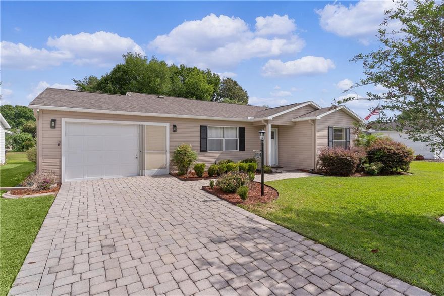 Rare 3/2 POOL HOME under $500k.   NO BOND & TURNKEY (Flat Screen Smart T.V.'s Included). Newly Furnished and Decorated.  Great location for Owner Occupied, 2nd Home or for Rental Income. Short cart ride to Spanish Springs (4 Minutes) or Sumter Landing (Less than 10 Minutes). NEW ROOF 2024, No Popcorn Ceilings, NEW Granite Countertops in Kitchen (10 Foot Counter with 3 Barstools) and Bathrooms, New 42 inch to the ceiling Kitchen cabinets, NEW Tile Floors in Kitchen and Bathrooms, NEW Luxury Vinyl Plank Flooring throughout, Master has NEW Tile surround with Sliding Doors, NEW Sliding Doors to the Lanai, NEW Living Room Windows overlooking the Pool that is Screen Enclosed (Birdcage) and freshly resurfaced Pool Deck. New Pool Electric Heater 2026Exterior painted 2024, Paver Driveway and upgraded Landscaping.