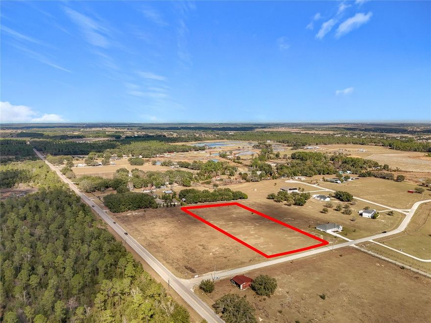 INVEST in land or BUILD YOUR DREAM HOME on this FLAT, CLEARED, rectangular AGRICULTURAL RESIDENTIAL (AR) lot located on Indigo Road in Groveland, Florida, offering approximately 266 FEET OF ROAD FRONTAGE and 466 FEET IN DEPTH! NO HOA! This build-ready property qualifies for VA, FHA, and USDA construction-to-permanent financing options, making it an excellent opportunity for buyers seeking low-down-payment new-construction programs. The lot is conveniently located approximately 2 miles from US Highway 50, about 7 miles from Florida's Turnpike, and roughly 14 miles from State Road 429, providing efficient access for commuters and travelers. Enjoy an easy drive to Orlando and Central Florida attractions including Walt Disney World Resort and Universal Orlando Resort, while still benefiting from the space, privacy, and flexibility of Agricultural Residential zoning.