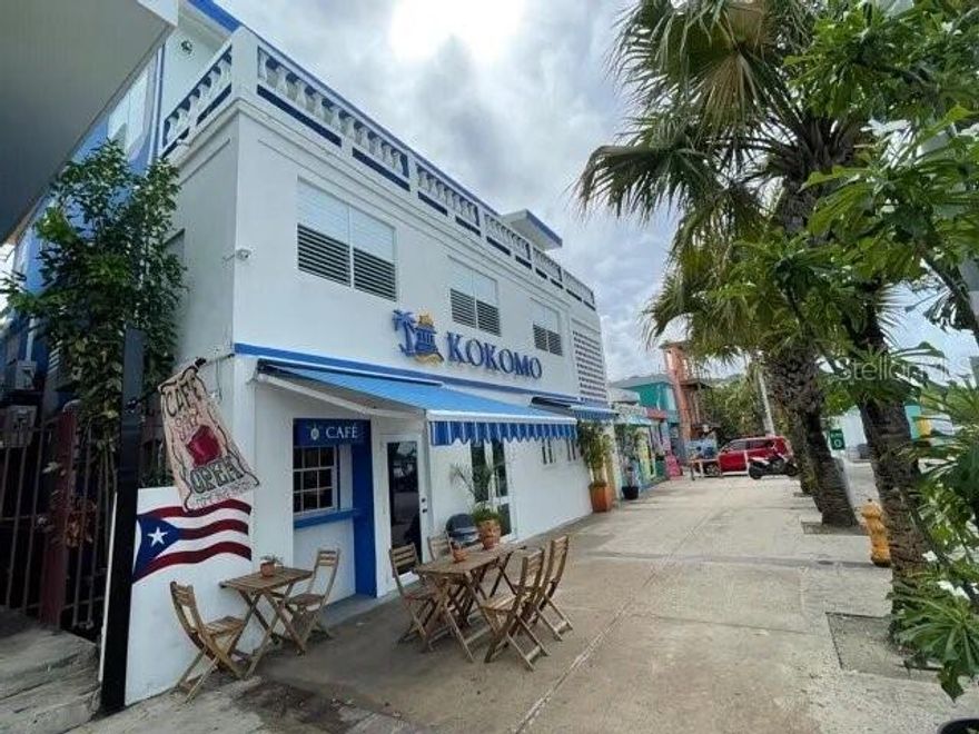 The Kokomo Commercial Property historically known as Hotel Kokomo is an operating full service guesthouse with commercial spaces. The property includes, but is not limited to, the following:
- 7 rental guest rooms
- A full 1 bedroom rental apartment
- A full 2 bedroom rental apartment
- A business office
- An operating cafe
- An operating bar
- An operating gift shop
- An operating dive shop
- A full service restaurant
- Porches and Decks throughout the property for relaxing and taking in fabulous views
- Direct Access to two docks on the Culebra channel.  

The property is centrally located in the middle of the town of Culebra right across the street from the Culebra ferry dock. The ferry dock ticket office is 85 feet from the front door of the hotel. The property consists of two buildings. The main building is a concrete building that consists of three floors. The first floor of the main building has three commercial businesses, an operating bar and an operating cafe at the front of the building. A full service restaurant is located at the back of the first floor of the main building. The second floor of the main building has 7 individual guest rooms and bathrooms along with the business office. The third floor of the main building has a 1 bedroom 1 bath apartment and a 2 bedroom 1 bath apartment. Both apartments have high vaulted ceilings.

The second building on the property is of concrete construction and houses an operating gift shop and an operating dive shop.

Much of the property is newly remodeled with a modern touch.

The property has a proven rental and income history which gives the property great investment potential. Detailed income information can be shared upon request.

A wonderful opportunity to own a full service "mini-resort" in the middle of the beautiful Island of Culebra, Puerto Rico.