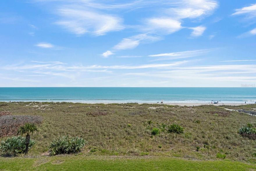 Wake up to breathtaking sunrises and the soothing sound of waves in this direct oceanfront 2-bedroom, 2-bath condo located in desirable Cocoa Beach. This residence features a popular open-concept floor plan designed to capture stunning Atlantic Ocean views from the kitchen, dining area, living room, and primary suite. Large sliding glass doors lead to an expansive private balcony, perfect for enjoying ocean breezes, watching dolphins play, or relaxing with your morning coffee. The split-bedroom layout offers privacy, with a spacious primary suite featuring balcony access, walk-in closet, and ensuite bath. Offered fully furnished and turnkey, this condo is move-in ready with renovated kitchen and baths and laundry in unit. Royale Towers offers resort-style amenities including a heated pool and spa, clubhouse, fitness center with sauna, tennis and pickleball courts, shuffleboard, and gated private beach access. Additional features include hurricane shutters, car wash stations, and a private enclosed garage with one assigned parking space. Ideally located near Port Canaveral for rocket launches and curise ship watching, shopping, dining, and just an hour from Orlando attractions, this is your chance to own a piece of Florida’s Space Coast lifestyle.