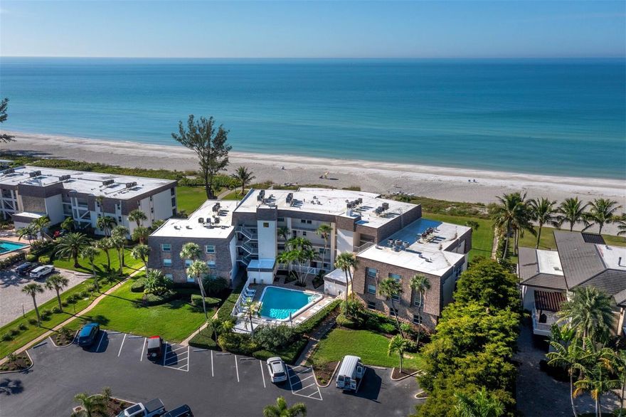 Have you dreamed of the perfect island getaway situated right on a gorgeous stretch of beach on Longboat Key? This is by far the lowest priced direct beachfront condo on the entire island and it is already completely updated! Whether you decide to use it yourself or use it as an investment with outstanding monthly rental income availability, this is the one. With a fabulous ground floor location, you can have your toes in the sand in only a few steps! This condo offers Italian porcelain tile throughout and a completely new kitchen with beautiful counter tops, all new cabinets and new appliances. The bathroom has been beautifully updated as well and features custom tile work in a seaside theme. The view is fabulous in either direction with the sparkling pool out front and the gorgeous Gulf of Mexico out back. The open living and dining area allows plenty of space to entertain or to quietly contemplate whether it’s a beach day, a day for a soak in the pool or a walk to the Covert bayside fishing pier. The bedroom offers the same stunning beach view and features storm rated sliders to the screened in lanai. The midkey location allows for easy access to multiple restaurants and shopping. The tree filled mangrove trails of Joan Durante Park are a birders’ paradise and the 12 mile long bike path give you many options to soak in the sun while getting in your daily exercise. This is island living at its best at a price you may never thought you could find!