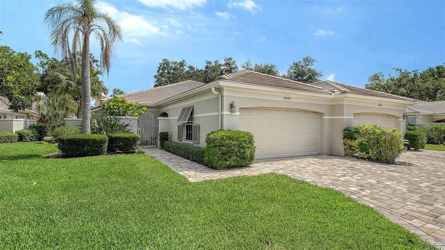 Serene, easy-living villa with lush views in the prestigious Highlands section of The Meadows, one of Sarasota’s most desirable neighborhoods just 15 minutes from downtown. A canopied street, a paver driveway and a charming courtyard welcome you home. Inside, you will love the comfortable floor plan with natural light, oak flooring and tray ceiling in the living areas with walls of sliders showcasing a tropical setting; truly serene. The kitchen features Kona Beige quartz countertops, white appliances and a convenient grilling patio. The spacious primary en-suite features dual counter-height vanities, walk-in shower and an ample closet. All within 100ft of the heated community pool, near the nature trails, and a short ride to all the fun The Meadows has to offer.
The Meadows is a sought-after 1,600-acre park-like community just 15 minutes from downtown. Residents enjoy 14 miles of scenic trails and access to a fitness center, Junior Olympic pool, pickleball, golf, and Har-Tru tennis. You’ll also be minutes from award-winning beaches, vibrant arts and culture, Whole Foods, Trader Joe’s, Nathan Benderson Park, the Legacy Trail, Mote SEA Aquarium, the future Sarasota Orchestra Music Center, and University Town Center’s shopping, dining, and entertainment. A fabulous Florida lifestyle awaits!
2020 16SEER A/C system, 2015 hurricane garage door, 2004 tile roof which is the condo’s responsibility, fully-funded reserves, above flood plain in zone X.
