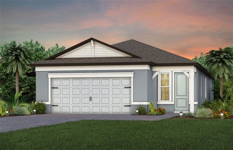 Under Construction. Experience a new level of retirement living at Del Webb Sunchase in Parrish, FL. Picture a meticulously designed, resort-style residence with state-of-the-art amenities and engaging social spaces where lifelong connections are made. You’ll enjoy close proximity to world-class beaches, easy access to Lakewood Ranch, Sarasota, St Pete and Tampa, lush landscapes, and convenient living all in one. 
With two bedrooms, two baths, and a versatile flex room, the Hallmark home design delivers an open, consumer-inspired single-story layout paired with the upgraded finishes today’s buyers desire. Thoughtfully designed for comfort and functionality, you’ll appreciate the seamless flow between the main living spaces, enhanced by stylish finishes and a pocket sliding glass door that opens to an extended patio with screened enclosure—perfect for enjoying Florida living year-round.  The 2-car garage with epoxy flooring offers a sleek finish.
The designer kitchen serves as the heart of the home, showcasing a spacious center island, white cabinetry, elegant 3cm quartz countertops, and 3”x6” tile backsplash. A large single-bowl sink with upgraded faucet and a full suite of stainless-steel Whirlpool appliances— built-in oven and microwave, stovetop with range hood, refrigerator and dishwasher - complete this beautiful culinary space.
Bathrooms continue the refined aesthetic with white cabinetry and quartz countertops throughout. Tucked away at the rear of the home, the private Owner’s Suite offers a peaceful retreat featuring a walk-in closet, and a spa-inspired Owner’s Bath with generous vanity, dual sinks, and walk-in shower.
There is luxury vinyl plank flooring in the main living areas, 18”x18” tile floor in the bathrooms, and laundry room, while lush, stain resistant carpeting flows throughout the bedrooms, adding comfort and warmth.
Additional features and upgrades include LED downlights in the gathering room, faux wood blinds and a Smart Home technology package complete with video doorbell—bringing together style, convenience, and peace of mind in one exceptional home.
Enjoy peace of mind with Pulte’s transferable, 10-year Limited Structural Warranty that covers materials and workmanship in the 1st year, workability of plumbing, electrical, HVAC, and other mechanical systems through the 2nd year, various types of water infiltration and internal leaks through the 5th year, and the structural integrity of the home through the 10th year. Plus, we’re currently offering limited-time incentives and below-market rates!
