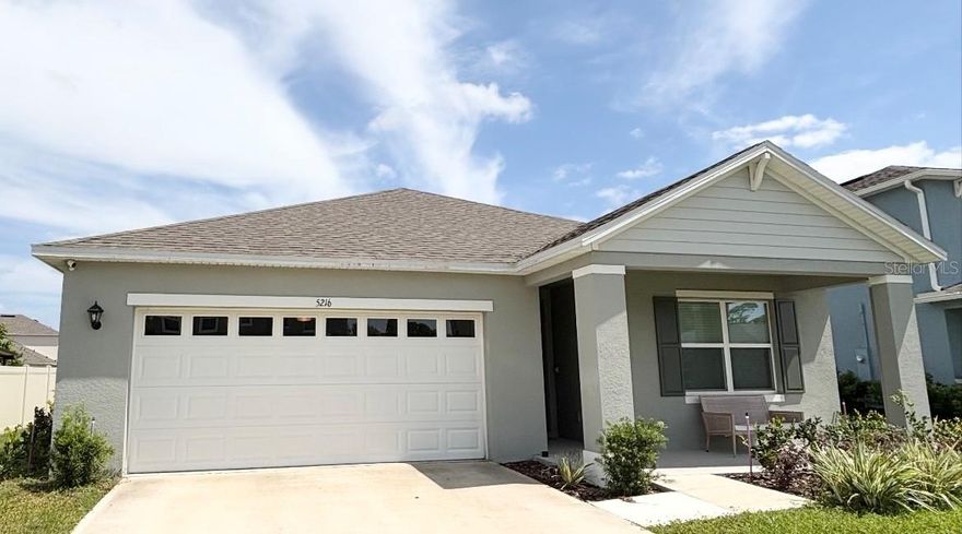 Welcome home! This beautifully maintained 3 bedroom/2 bathroom home features the sought-after Aria floor plan. Situated on an oversized lot, this property offers a serene lanai—perfect for relaxing or entertaining. Enjoy the ease of tile flooring throughout the main living areas, with plush carpet in the bedrooms for added comfort. This amazing, all concrete block construction single-family home, optimizes living space with an open concept feel. The well-appointed kitchen, which makes cooking and hosting a breeze, overlooks the great room and features an island, plentiful cabinet and counter space, granite countertops, and all of the stainless steel appliances are included! The primary suite includes a generous walk-in closet and a luxurious bathroom with dual sinks. This property is located in a vibrant community with a resort-style pool, two playgrounds, outdoor fitness area, and extensive walking and biking trails for the outdoor enthusiast! Light, bright, and move-in ready, this home is perfect for full-time or seasonal living! Call today to schedule your showing!