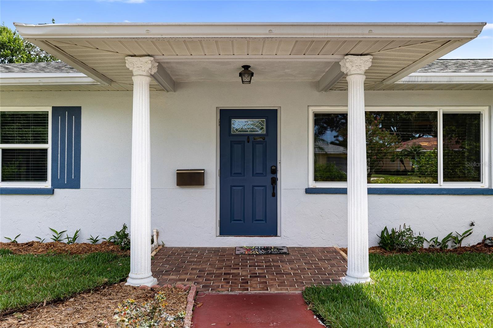 Welcome to your dream oasis in St. Petersburg's coveted Harshaw neighborhood! This beautifully updated 3-bedroom, 2-bathroom single-story home offers the perfect blend of modern convenience and natural living, all situated in a desirable non-evacuation zone that stays high and dry. The circular driveway and manicured front landscaping create an impressive first impression, while the welcoming front porch adds timeless charm. The one-car garage provides convenient covered parking and storage. Step into luxury with original stained glass interior doors and extensive recent renovations including a brand-new roof (August 2025), a completely renovated kitchen (2023), an updated master bathroom (2024) and new fencing. The home features impact hurricane windows and doors throughout, making the home eligible for valuable insurance discounts while providing peace of mind during storm season. Your backyard paradise features recently replaced pool equipment (2024) and includes a solar heater that can be easily reinstalled for energy-efficient swimming year-round (was uninstalled during roof replacement and can be reinstalled). A sizeable shore-powered shed offers ample space for tools, projects, and outdoor equipment. This property is a gardener's and chef's paradise! Enjoy the unique benefit of irrigated planter beds perfect for growing your own vegetables and flowers. The established fruit trees and herb garden include key lime and Meyer lemon trees, Barbados cherry and mango trees, moringa and bay leaf trees, as well as fresh rosemary. Breathe easy with the advanced HVAC system featuring a UV Light system (Remy Halo) and a sealed attic that prevents dust and particles from entering your living space, ensuring exceptional indoor air quality. Located in St. Petersburg's sought-after Harshaw neighborhood, you'll enjoy the perfect combination of residential tranquility and urban convenience, all while being positioned in a safe, non-evacuation zone. This rare find won't last long! Schedule your showing today and discover the unique lifestyle this exceptional property offers.