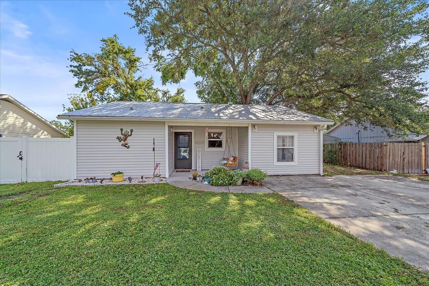 MOTIVATED SELLER BRING YOUR OFFER!!! Welcome to this 3 BEDROOM/2 BATHROOM POOL home in Lake Sarasota. Only 8 miles to world-renowned beaches, in a non-flood zone. The large caged-in pool area is perfect for year-round entertainment!  With a fully fenced-in yard for ideal privacy!   Inside, you will find an open floor plan with high ceilings that makes this the perfect cozy home. New hurricane sliders have been installed in the pool area.   The kitchen has been updated with stainless steel appliances and the cabinets have been freshly painted.   The inside laundry is spacious for extra storage.  The outside features a metal roof (2014)  for peace of mind.  Two large sheds are located in the backyard for extra storage.  The pool heater was just installed in 2024, NEW POOL PUMP. Your new home includes a Golf Cart at no extra cost to you.    
This home is centrally located and just a short golf cart ride to Lakeview Park, where you'll find a dog park, disc golf, and a large lake perfect for kayaking.    There are plenty of restaurants, grocery stores, hospitals, and schools near by.  There is no HOA!! This is the perfect family home rental or Airbnb!!   Don’t miss out on this gem!!