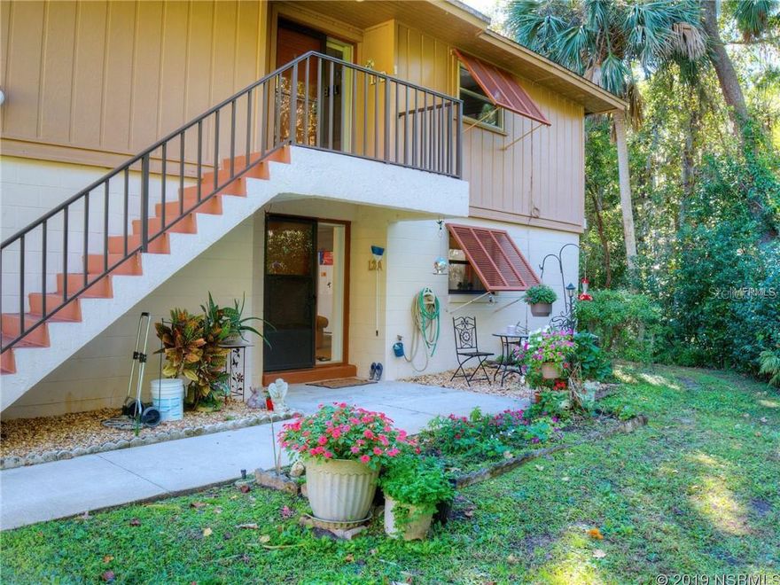 One of the nicest locations in the entire complexâ¦.ground floor end unit backing up to a private wooded landscaped area with views of Lake Monroe and the Riverâ¦.only one of a handful of units in the entire complex with this kind of location and view!! This unit has been completely refurbished in the last few years with top of the line ceramic tile, a beautifully remodeled kitchen with 42 inch oak cabinets and stainless steel appliance. They also opened up the kitchen to the great roomâ¦put in a breakfast bar, and removed the old drop ceilingâ¦it really looks amazing. Both bathrooms have new vanitiesâ¦the washer/dryer are includedâ¦newer water heaterâ¦newer wood doors to the pantry, laundry room, and utility room. There is a large rear screened porch overlooking the private backyard with a view of the lake & river. Very convenient location within walking distance to the public boat ramp and the Publix shopping centerâ¦and only minutes to I-4, the Orlando Metro Area, and the beaches. This one is in turnkey condition and priced to sell! ;Water: City