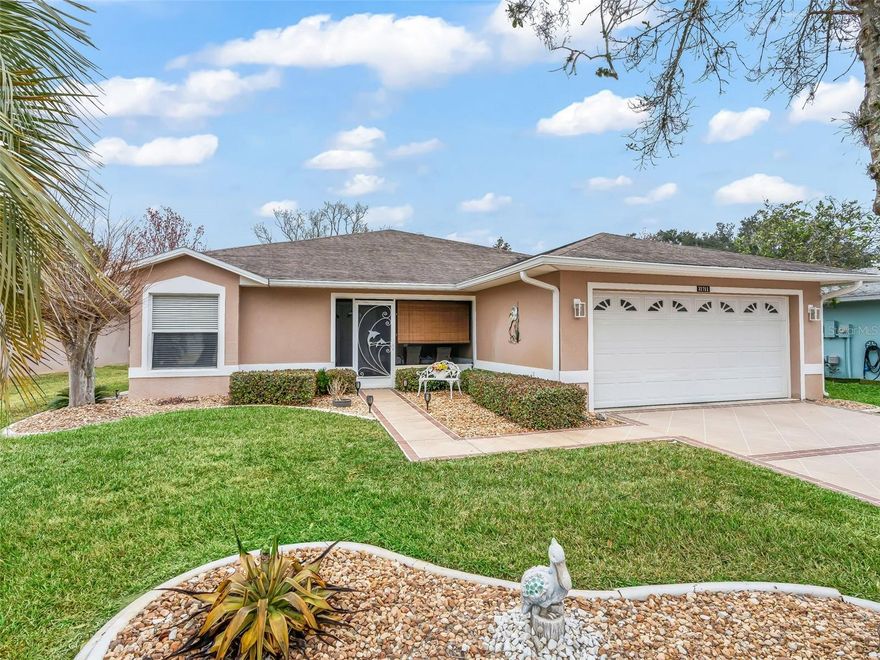 Welcome to effortless Florida living in this beautifully updated, TURNKEY-optional 3-bedroom, 2-bath home designed for comfort, style, and peace of mind. All the upgrades are complete — just bring your toothbrush and start enjoying retirement! This thoughtfully designed split-bedroom floor plan offers privacy and functionality. The spacious primary bedroom with private ensuite bath features a relaxing whirlpool tub, creating the perfect retreat at the end of the day. You’ll love the durable laminate and tile flooring throughout — absolutely NO CARPET. The kitchen and bathrooms have been recently refreshed with professionally painted cabinetry, new countertops, and new sinks and both bathrooms' tub and shower stall have been professionally sprayed with lifetime warrantied acrylic paint coating and new glass shower enclosures. Freshly painted walls and ceilings (including the garage), along with all-new light fixtures and ceiling fans, give the entire home a bright, modern feel. A new water heater and water softener were installed in 2024 for added peace of mind. Accessibility has been carefully considered with grab bars installed at toilets and showers, small ramps at the front door and lanai, and ADA-height toilets — making this home comfortable and accommodating for years to come. Enjoy the private sanctuary in your own back yard with NO REAR NEIGHBORS, offering a quiet and serene outdoor space. Plantation shutters add timeless charm and privacy throughout. Located in a truly gated community with security guards on duty, residents enjoy exceptional amenities including resort-style pools, recreation centers, the 27 holes of golf with club house, restaurant and bar are the best in the area, residents enjoy golfing at a discounted rate, pickleball, shuffleboard, and so much more. The monthly HOA fee includes cable TV, internet, and lawn mowing services. RV and boat parking are available. Best of all — NO BOND and NO CDD! Ideally situated just minutes from downtown Leesburg, The Villages, and Brownwood Paddock Square with its free nightly entertainment, you’ll have easy access to medical facilities, shopping, dining, and entertainment. Nearby Harris Chain of Lakes offers plenty of fishing and watersport activities, either coast is about and hour and a half away and quick access to the highway gets you to the theme parks in just over an hour. Whether you’re making new friends in the community or exploring everything the area has to offer, this move-in-ready home delivers the lifestyle you’ve been waiting for. Call today for your private showing!