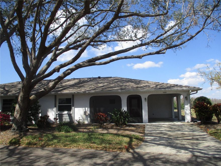 ANNUAL LEASE ONLY.  Enjoy retirement living in this remodeled 2 bedroom, 2 bath condo with an attached carport in the premier SENIOR community of Kings Point.  Currently partially furnished, all furniture will be removed at the tenant’s request.  There is easy care laminate flooring everywhere with ceramic tile in the kitchen and both bathrooms.  The kitchen is equipped with granite countertops, disposal, breakfast bar as well as stainless appliances including a ceramic top stove, built in microwave, dishwasher and side by side refrigerator. A washer and dryer are located in a closet in the hall.  The master bedroom/bath has a walk in closet, step in shower with a grab bar and raised vanity.  The hall bathroom has a tub with a grab bar and raised vanity.  The bonus room is perfect for use as a craft room, office or quiet place to enjoy the view of the golf course and pond.  Central heat and air as well as ceiling fans in the bedrooms, bonus room and living room will keep you comfortable all year round.  Enjoy your morning coffee from the tranquility of the rear or front screened lanais.  Water, cable TV, internet, pest control and lawn care are included in the rent.  Sorry no pets.  No smoking.