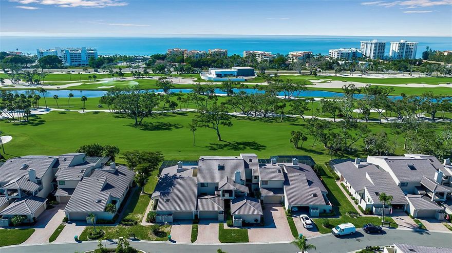This meticulously renovated, maintenance-free residence is located within the sought-after Harbour Oaks community on Longboat Key. Harbour Oaks is an exclusive golf-front community nestled within the Bay Isles section of Longboat Key, Florida, consisting of 42 residences. This first-floor residence offers an exceptional golf and beach lifestyle and comes fully furnished with three bedrooms and three bathrooms, all recently updated.  The interior boasts impact-resistant windows and doors, new wood and marble flooring, new AC units, upgraded plumbing fixtures, and a new hot water tank. Additional enhancements include fresh window treatments and custom closet built-ins. The contemporary kitchen is equipped with white custom wood cabinets, quartz countertops, designer backsplash tiles, high-end appliances, and coastal lighting. Separate living areas comprise a dedicated home office or exercise room with golf course views, a spacious dining area, a formal sitting room, and a great room that opens to the screened lanai. Each bedroom includes a private, renovated bathroom with upgraded vanities, marble shower tiles, and brushed-gold plumbing.  An oversized, travertine-paved lanai offers over 600 square feet of additional entertaining space with a "panoramic view" screen enclosure that overlooks the fairways of the Longboat Key Club golf course and gorgeous tropical sunsets. Further amenities include a laundry nook with a full-size washer and dryer and a small attic for extra storage. The two-car garage features epoxy flooring, custom cabinetry, overhead storage, and a wall storage system.
Ideally located for swimming enthusiasts, the community pool and spa is just steps from the front door. The home also benefits from a new roof and exterior paint. Bay Isles provides a luxurious lifestyle with two 24-hour manned security gates and a private, gated, gulf-front beach club. The beach club includes a covered pavilion, picnic tables, restrooms, beach chair storage, BBQ grills, and ample parking. The pet policy at Harbour Oaks permits one dog up to 50 lbs and one cat.  This location is conveniently close to grocery shopping, restaurants, banks, fitness centers, tennis/pickleball facilities, marinas, and golf courses. Just minutes away, you'll discover St. Armands Circle's boutique shopping and elevated dining, along with Sarasota's renowned cultural art scene, fine dining, and nightlife. St. Armands Circle is known for its world-class shopping and dining, with over 130 boutiques, specialty shops, galleries, and restaurants. Sarasota, often referred to as Florida's "Cultural Coast," offers a diverse and vibrant art scene with numerous galleries, theaters, and museums. Experience the pinnacle of Longboat Key’s sophisticated coastal lifestyle with this beautiful home.