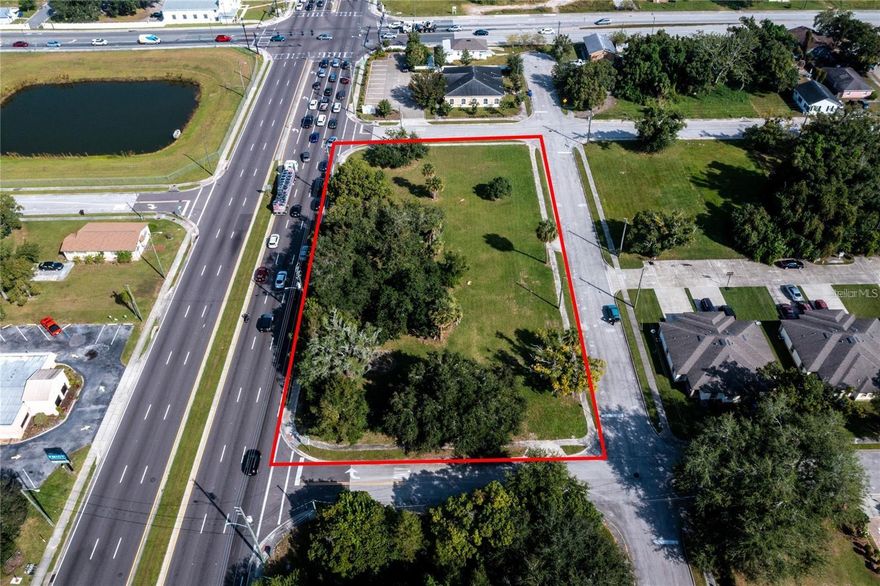Prime Mixed-Use Development Opportunity in Kissimmee! This rare 1.03-acre parcel occupies an entire city block with frontage on all four sides, offering exceptional visibility and exposure with strong daily traffic counts. As part of preliminary planning discussions, the City of Kissimmee has shared two non-binding conceptual studies for this property illustrating potential mixed-use configurations under T4-O zoning and Commercial Future Land Use designations; these concepts are for vision and exploration only and do not represent approvals or entitlements of any kind. Buyers should independently verify all development possibilities with the City, including—but not limited to—residential, multi-family, live-work units, commercial, office, retail, or mixed-use combinations. Water and wastewater availability has been acknowledged by Toho Water Authority, but buyers must confirm requirements and connection details during due diligence. All development decisions, densities, uses, timelines, and approvals are solely subject to the City of Kissimmee and applicable authorities. This property represents a rare opportunity in a highly visible and strategic corridor, and buyers are encouraged to conduct full due diligence to confirm suitability.