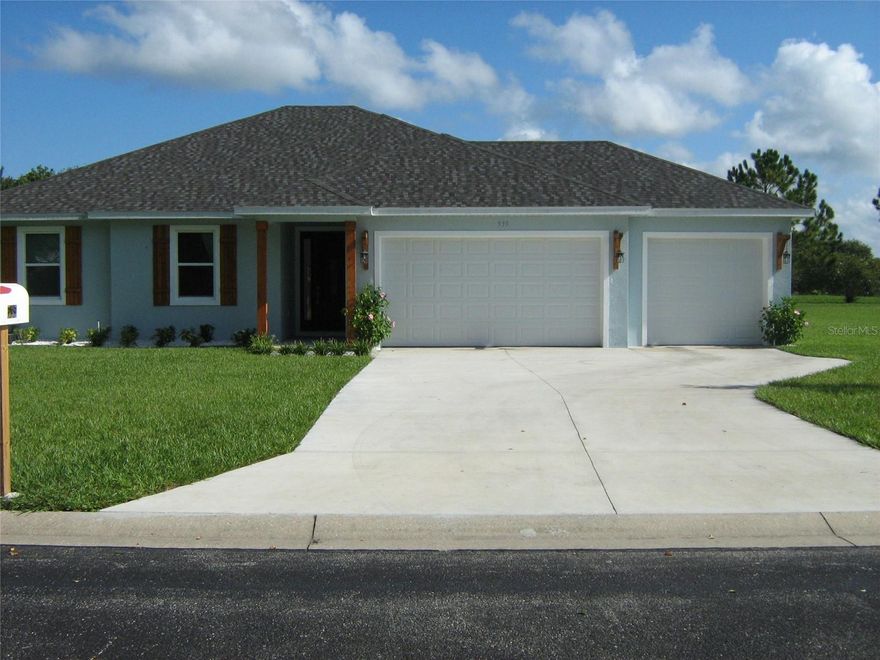 3 Bed 2 1/2 Bath Located in Lady Lake, this gated no age restriction community is about 5 minutes to Spanish Springs Square in the Villages, Home Depot, Best Buy, Target, Walmart, medical centers, shopping, restaurants, and entertainment!  This beautifully designed residence features three bedrooms, and two and a half baths and offers you elegance and functionality.  As you enter through the foyer, you'll find a gallery that opens to an incredible open-concept floor plan. The high ceilings grace the great room, which opens to a large porch. The kitchen boasts gorgeous quartz countertops, stainless steel appliances, and a walk-in pantry, perfect for meal preparation and entertainment.  The primary suite has coffered ceiling, walk-in closet, large vanity area and huge walk-in shower.  The home also features a large lanai, offering a comfortable outdoor space to enjoy the Florida sunshine. Huge 764 sq. ft. 3 car garage. The property has plenty of room for a pool!