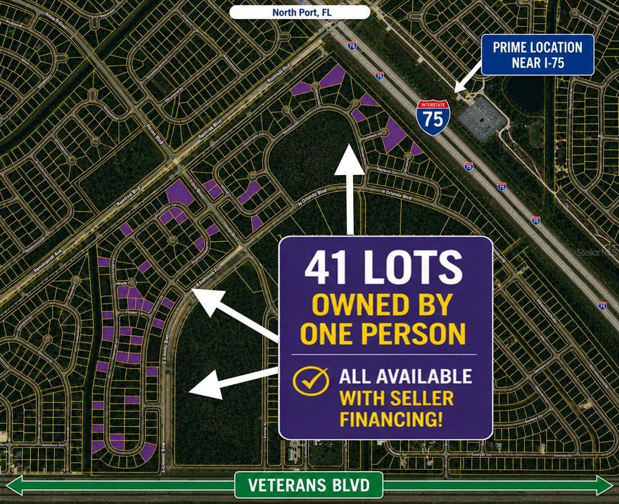 Prime Development Opportunity – 20 Parcels Available (Out of 41 Total) | North Port, FL
Rare opportunity to acquire up to 41 lots under common ownership in the Gladview Circle / Veteran’s Blvd corridor. This is Listing 1 of 3, featuring 20 parcels, with flexibility to purchase individual lots or the entire portfolio. Seller also owns additional lots throughout North Port (approx. 70 total).

Zoned AC-10 (Activity Center 10) – a highly flexible mixed-use designation allowing for office, medical, retail, light industrial, storage, warehousing, flex space, hotel uses, and more.

Located in Flood Zone X (no flood insurance required).

Owner financing available with favorable terms, making this ideal for investors, developers, or owner-users looking to scale in a rapidly growing area near Veteran’s Blvd and I-75.

Great opportunity for development or long-term hold in one of Southwest Florida’s fastest-growing markets.
Buyer to verify all zoning, uses, and development requirements with the City of North Port.

Buyer to verify any utility easements and/or building restrictions (if any) and specifications with the city or county.  Lot packages for 2 to 50 lots.