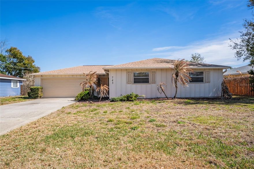 Welcome to 743 Knollview Blvd, Ormond Beach, FL 32174 — a beautifully updated, move-in ready home offering comfort, style, and an unbeatable location just minutes from the beach! This charming 3-bedroom, 2-bath, single-story residence features a desirable floor plan and a spacious 2-car garage. Thoughtfully updated throughout, the home boasts a stunning 2022 kitchen renovation with brand-new cabinetry, elegant granite countertops, and a fresh, modern design perfect for both everyday living and entertaining. Major system upgrades provide peace of mind, including a new A/C unit (2023), new hot water heater (2021), new electrical panel (2022), newer garage door, and fresh interior and exterior paint completed in 2022 — making this home truly turnkey. Enjoy year-round Florida living in the inviting Florida room porch, ideal for morning coffee, relaxing evenings, or hosting friends and family. The spacious backyard offers room to personalize and create your own outdoor oasis. Located in the heart of Ormond Beach, this property is just a short drive to the beautiful Atlantic beaches, shopping, dining, and local parks — all with NO HOA restrictions, giving you added freedom and flexibility. Whether you're looking for a primary residence, vacation retreat, or investment opportunity, this meticulously maintained home checks all the boxes. Schedule your private showing today and experience the best of Ormond Beach living!