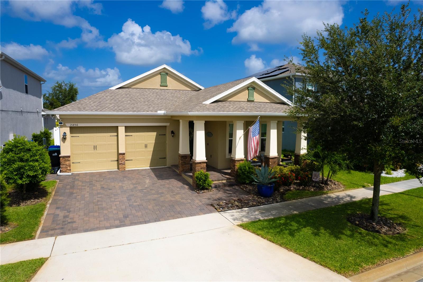 Welcome to your dream home in the heart of Winding Bay, Winter Garden, just minutes from Disney! This stunning single-story, 3-bedroom, 3.5-bathroom home is in one of Winter Garden’s most sought-after communities. From the moment you arrive, you’ll be impressed by the charming curb appeal, featuring a brick-paved driveway, stone-accented facade, and a spacious two-car garage. Step inside to discover a bright and thoughtfully designed layout that combines comfort and functionality. The main level features a spacious kitchen and a built-in desk used as an office work area, a huge mud room from the garage with an attached laundry room with built-in cabinets. The guest bedrooms (2) are ideal for visitors, with an expansive dining room flooded with natural light and a cozy, sun-filled family room.
The chef-inspired eat-in kitchen is a true showstopper, complete with 42” cabinets, elegant soft-close drawers and doors, quartz countertops, designer backsplash, a massive walk-in pantry, range with vented hood, built-in microwave, dishwasher, and an oversized island perfect for entertaining. Look at all the chairs seating for 8.
?
One of the nicest custom-designed backyards.
Additional home features include an innovative layout for modern living. The Winding Bay community offers fantastic amenities, including the community pool, dog park, and more—all with low HOA fees and access to top-rated schools.
Don’t miss this opportunity to own a move-in-ready home with luxury features in a prime location. Schedule your private tour today before it’s gone!