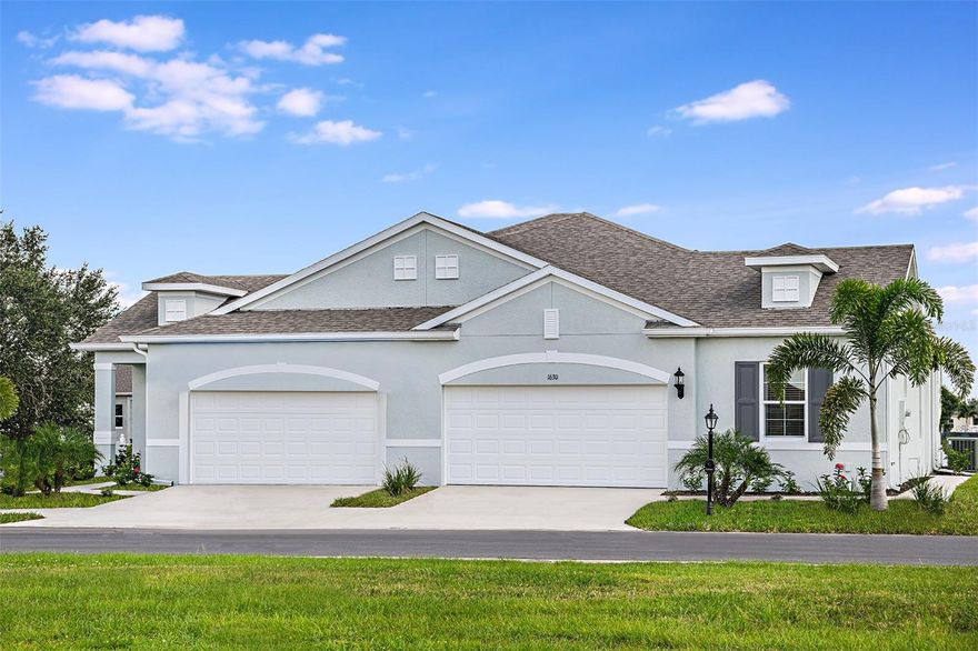 *Venetian home: $318,034 plus furniture $16,537 = $334,571
*The furniture must be sold with the home, no exceptions.
Hurry, this amazing open concept Venetian floor plan by Neal Communities is a fully furnished move-in ready model home. It's located in the highly desired Kings Gate Community, a resort-style 55+ very active adult gated community. The Venetian floor plan features 1,660 sq ft. of living space with 2 bedrooms and 2 full bathrooms, and an oversized den with a 2-car garage with epoxy floors. This home has spacious rooms with 10’ tall ceilings, impact windows and doors, and cordless faux wood blinds are included. The kitchen features designer cabinets and quartz counter tops, back splash, walk-in pantry, and GE stainless steel appliances. Master bath has a walk-in shower & walk-in closets. Smart Home Technology is included. The exterior lanai is screened in and under truss. The exterior of the home features care-free living at its finest, including a full landscape package and, irrigation system. Kings Gate features the newly remodeled Lions Gate Restaurant that is open to the public, a challenging golf course, numerous planned activities, tennis, pickleball, pool and spa, gym, lawn bowling & more. Lawn maintenance, irrigation water, pressure washing, cable, roof replacement, exterior paint & more are included in HOA. Don’t miss out on your chance to live in a highly upgraded quality-built home in the Kings Gate that is run and operated by the homeowners. NO CDD!!!!