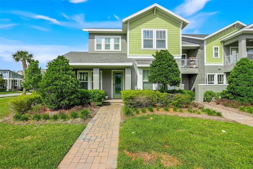 WELCOME HOME to this CORNER UNIT Craft 3-Bedroom townhome located in the prestigious Laureate Park at Lake Nona! This BOWER FLOORPLAN with almost 2,000 sq ft and Model Upgrades! The townhome features a cozy front porch, paved walkway, welcoming you to the property. As you walk through the front door, you’ll appreciate the Living Room/Dining Room Combo on this home. The common areas are bathed with light - featuring several windows that gives this home a great vibe. Enjoy the LEVEL 3 TILES all throughout the downstairs living area. The kitchen area features 42’ UPDATED CABINETS and GRANITE COUNTERTOPS with stainless steel appliances (all included). You'll find a door off the dining room/kitchen area leading to a paved side COURTYARD perfect to gather and relax. The Primary Bedroom is on the FIRST FLOOR. The ensuite bath features dual vanity sinks with granite countertops, an expansive WALK-IN CLOSET, a stand-up shower and a dedicated toilet room for privacy. HARDWOOD STAIRS lead you to the second level featuring an OPEN LOFT, perfect for lounging, office or a hangout area. You’ll also find here two Jack & Jill Bedrooms with a shared bath. This home is perfect as a Primary Residence or a Rental Property. All bathrooms highlight upgraded cabinets and granite countertops. You’ll enjoy an ATTACHED 2-CAR GARAGE and driveway. The community features access to the resort-like state-of-the art Aquatic Center with two swimming pools (family pool & quiet pool) and sand volleyball court, Canvas Restaurant and Cafe, Lake House event venue, community gardens, dog parks, and trails perfect for walking, running and bicycling. Internet & LP Fit Gym membership also included! Located within desired A-rated schools! Conveniently situated near major highways, 417, 528, turnpike, and Orlando International Airport. Close proximity to Medical City, including UCF Medical School, Sanford- Burnham Institute, Veterans Affairs Hospital, Nemours Hospital, MD Anderson Cancer Center, US Tennis Association national headquarters and Lake Nona Country Club. Schedule an appointment today and come see all that makes this home so special!