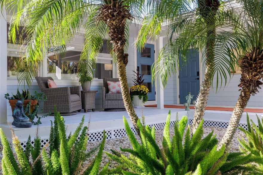 One compound. TWO homes (ADU) Be prepared to be WOW-ed. Discover one of the most rare and sought-after compounds in New Smyrna Beach, located in the idyllic hamlet of Central Beachside. An exceptional property spread across an impossible to find 100’ x 150’ lot featuring TWO SEPARATE HOMES, salt water pool and hot tub, putt putt golf, she shed or artist workshop, a one of a kind summer kitchen, lush tropical landscaping, and space for everyone and everything,  including boats, RVs, golf carts, and guests!

Welcome to the best kept secret in New Smyrna Beach. A quiet, no through traffic street in the heart of Central Beach where privacy and coastal charm blend perfectly. Craftsman home built in 1953 and lovingly cared for ever since, this home has been thoughtfully updated with the quality and attention to detail of a new build, all while maintaining its timeless character and charm.

Inside, the beauty is in the details: recently refinished Florida Heart Pine and Tiger Eye Maple floors,  new light fixtures, Kohler faucets and toilets, doors, hinges, knobs, hardware, fans throughout, and high end interior and exterior paint that showcases craftsmanship at every turn. The chef’s kitchen features custom wood cabinetry, granite countertops and hand-blown glass pendants by artist Amber Marshall of Pennland, NC, paired with a brand new 36” Sub-Zero refrigerator and Wolf 6 burner gas range (installed Sept 2025).

The upgrades continue with new Kohler plumbing and toilets, new vanities, shiplap accent walls, and modern Dacor electrical plugs, switches, and plates(Oct 2025). The metal roof, Hardie board siding, and epoxy coated garage floor with high quality storage systems and hanging racks ensure durability and function. A new garage door opener (Sept 2025), Eufy security system, and electronic exterior door locks offer peace of mind. Even the primary bedroom A/C was replaced in Oct 2025 for maximum comfort.




The separate guest house offers a full kitchen, living room, walk-in closet, laundry, and a covered porch overlooking the saltwater pool and gas heated spa. Outdoors, enjoy a vintage inspired summer kitchen with a 1930s Roper gas range, custom putt putt course, and lush, freshly landscaped grounds with a blooming Royal Poinciana tree, and space for your orchid or vegetable garden.

Perched high atop a natural dune system with no history of flooding, even during major storms, this home offers a sense of security and seclusion, just blocks from the ocean, Intracoastal, Flagler Avenue, and the local Publix shopping center.

Surrounded by vinyl privacy fencing, the property feels like your own private resort. With ample parking, RV/boat storage, and a 10x16 air-conditioned shed (freshly painted in and out and new flooring). This home offers both charm and practicality, a one-of-a-kind compound, never cookie cutter, and designed to bring people together.

This is not just a home, it’s a private coastal sanctuary, ready to welcome family, friends, and fun under the New Smyrna Beach sun.

Owners are Florida Licensed Real Estate Brokers.