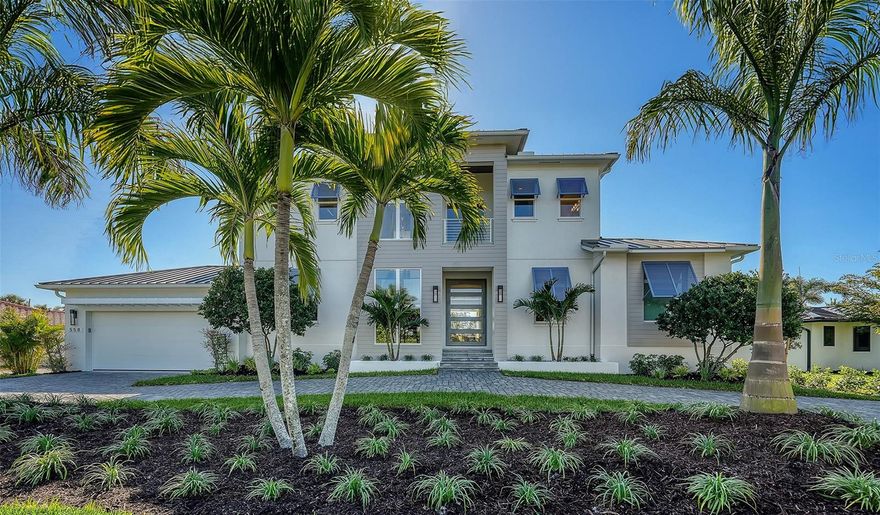 Newly Complete and Move-in Ready! A luxury, Coastal Contemporary Home on Siesta Key. Welcome to your future coastal retreat, brought to life by Heritage Builders, an award-winning custom home builder known for excellence in design and craftsmanship. This stunning two-level waterfront residence on Siesta Key offers the pinnacle of luxury living, with 4,132 square feet of thoughtfully designed space, four spacious bedrooms, and four and a half luxurious baths. Step through the open, light-filled foyer and into the grand room, where white oak wood floors, beamed ceilings, and smooth finish walls create an atmosphere of relaxed elegance. Enjoy serene views of the sparkling pool and the Grand Canal through expansive impact resistant 10' sliding glass doors that flood the space with natural light. As with every Heritage Builder's home, the main level includes a primary suite with spa-inspired bath and an ensuite guest bedroom—a hallmark of their commitment to convenience and comfort. The heart of the home is the open-concept living area, anchored by a gourmet kitchen and complemented by a cozy study, stylish powder bath, and a spacious utility room. An elevator ensures ease of access to the upper level.
Upstairs, discover a VIP suite complete with expansive balcony overlooking the Grand Canal—an elegant retreat for guests or owners alike. The second floor also features a versatile TV room perfect for movie nights, a fitness room or secondary study, and a custom wet bar for entertaining. The outdoors is your personal paradise. Take a dip in the sparkling pool and spa, lounge on one of the two deep balconies, and enjoy peaceful water views in every direction. Ideally located just minutes from world-renowned Siesta Key Beach, this home places you near pristine white sands, turquoise waters, and a vibrant coastal lifestyle filled with dining, shopping, boating, fishing, and paddleboarding.
Don't miss your chance to own this exceptional waterfront residence—experience coastal living at its finest and claim your own slice of paradise on Siesta Key.