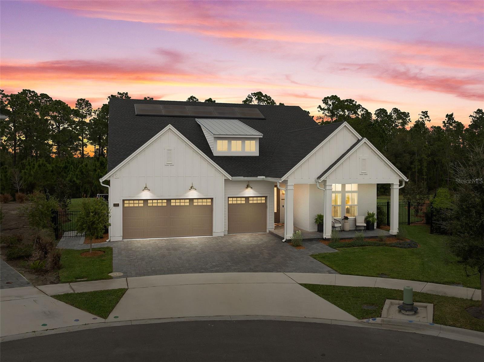 Welcome to the NatureHood. Discover the perfect blend of luxury and nature in this exquisite Toll Brothers home, nestled in the highly sought-after Weslyn Park community inside Sunbridge—a place where modern living meets the beauty of the outdoors.
This 4-bedroom + office (5th bedroom), 3.5-bathroom home is situated on one of the largest cul-de-sac lots, backing up to the serene Split Oak Forest for ultimate privacy and breathtaking views. Designed for both elegance and functionality, the home offers a spacious 3-car garage with a drop zone, an oversized saltwater pool and spa with a sun shelf, and a fenced backyard with extended patio, upgraded landscaping, irrigation, and gutters.
Modern conveniences include a water softener, solar panels, EV charger, automated blinds and smart appliances. The home boasts with seamless flooring throughout, with no transitions between rooms, 7-inch baseboards, 8-foot doors, and upgraded brass door handles that add a refined touch. Designer chandeliers and additional recessed lighting elevate the ambiance, while all bathrooms have been tastefully upgraded. The primary suite is a true retreat, featuring dual shower heads and a freestanding tub.
Step into a home where luxury meets sustainability, and nature is at your doorstep. Experience Naturehood in the heart of Sunbridge. Offering $25,000 towards closing.