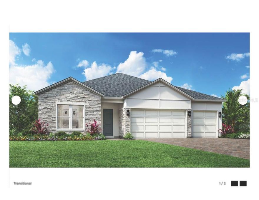 The Bellflower home design is a wonderful blend of quiet retreats and gathering spaces. An inviting foyer with a tray ceiling leads to a spacious great room with access to a gorgeous covered lanai for seamless entertaining. The well-equipped kitchen is open to the casual dining area and features a beautiful center island with breakfast bar, a walk-in pantry, and ample counter and cabinet space. The primary bedroom impresses with a large walk-in closet and a serene primary bath featuring dual vanities, a luxe shower, linen storage, and a private water closet. Ample secondary bedrooms all have access to full hall baths. Other desirable features include a versatile flex room, centrally located laundry, an everyday entry, and extra storage throughout.