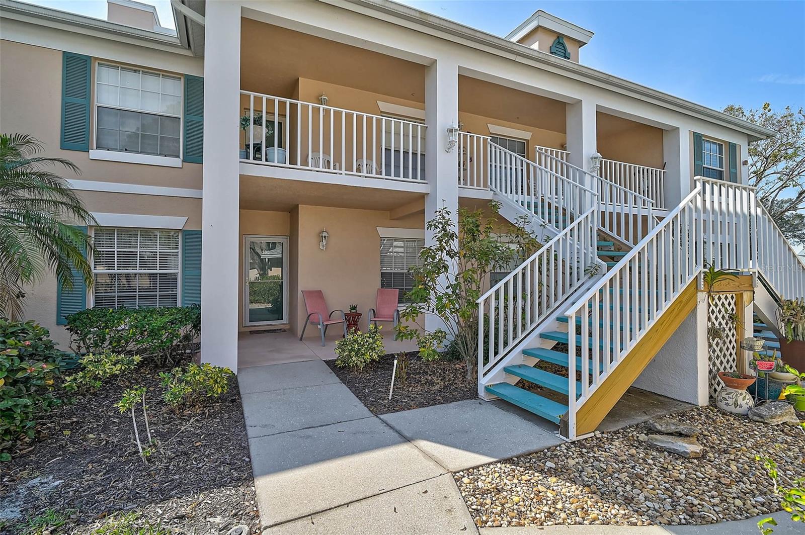 Welcome to this charming 2BR/2BA first-floor condo, offering the perfect opportunity to enjoy relaxed, comfortable living. Whether you are looking for a primary residence or a vacation home, this bright and airy space is ready to welcome you. The coastal-inspired color palette enhances the natural light, creating a serene and inviting atmosphere throughout the unit. The second bedroom is cleverly designed with two Murphy beds, making it an ideal space for family and guests. Whether hosting loved ones or creating your own retreat, this versatile room offers ample flexibility. The kitchen is a delightful feature, with a built-in bar area that is perfect for enjoying morning coffee, cocktails, or providing extra storage. The timeless tile flooring throughout the home ensures easy maintenance and a clean, modern feel. The enclosed porch provides additional space for entertaining or could serve as a peaceful area for reading. In terms of appliances, the kitchen features appliances that are approximately 12 years old, while the A/C and hot water heater were replaced in 2016/2017, providing peace of mind for years to come. The washer and dryer were recently upgraded in January 2025, ensuring modern convenience for laundry days.
This condo also includes one garage space and an additional parking spot, ensuring convenience for you and your visitors. Peridia Golf & Country Club is a vibrant community offering a variety of amenities for an active lifestyle, including an 18-hole executive golf course, tennis, pickleball, heated pool, tiki bar, restaurant, pro shop, and more. Residents of Fairway Trace also enjoy access to an exclusive second pool. Enjoy convenient access to shopping, dining, and major highways, making commuting simple and efficient. Association Fees and Costs: Master Association Fee: $877 Quarterly Condo Fee: $1,465 Quarterly
Annual Food & Beverage Minimum: $450 One-Time Application Fee: $250, One-Time Capital Reserve Contribution: $4,000. This home is an exceptional blend of comfort, style, and functionality – a true gem! Call to schedule your showing.