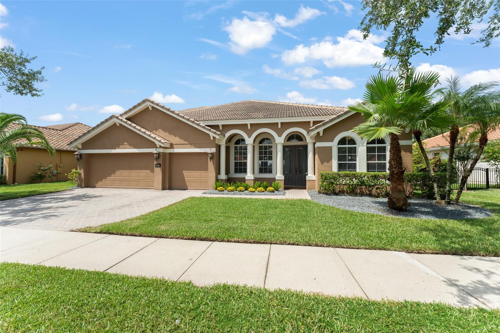 Welcome home to this beautifully updated pool residence in the coveted Lake Nona area, tucked inside the highly sought-after, gated Ziani section of La Vina. Offering the perfect blend of luxury, comfort, and convenience, this freshly painted home features a spacious split floor plan with 5 bedrooms, 4 full baths, and a large upstairs bonus room—ideal for a media room, playroom, or home office.
At the heart of the home is the expansive gourmet kitchen, complete with a walk-in pantry, beautiful cabinetry, central island, granite countertops, stylish tiled backsplash, and stainless steel appliances. The kitchen seamlessly flows into the bright and airy family room with soaring ceilings, creating an inviting space to entertain or relax with loved ones. Step outside to embrace the Florida lifestyle. The covered lanai offers a unique retreat with a one-of-a-kind koi pond, peaceful pond views in the back, and a screened-in pool surrounded by elegant brick paver decking—perfect for relaxation and outdoor gatherings.The luxurious master suite provides a private sanctuary with dual walk-in closets, dual vanities, a soaking garden tub, and an oversized walk-in shower. This home has been thoughtfully updated with modern conveniences, including a new hot water heater (2023), new downstairs A/C (2021), new upstairs A/C (2023), and a new remote-control sprinkler system (2023). Smart lighting has been installed throughout, adding both efficiency and ease to everyday living. Perfectly situated in one of Orlando’s most desirable areas, the home offers easy access to SR 528 and SR 417, and is just minutes from Lake Nona Medical City, Orlando International Airport, and world-renowned theme parks. The gated community features secure access and a private playground for residents.As a special bonus, the property boasts a mature mango tree that produces over 100 mangos each year and a rare Longan fruit tree, making the backyard as delicious as it is beautiful.Don’t miss the chance to make this spacious, move-in ready Lake Nona home yours. Call today to schedule your private showing!