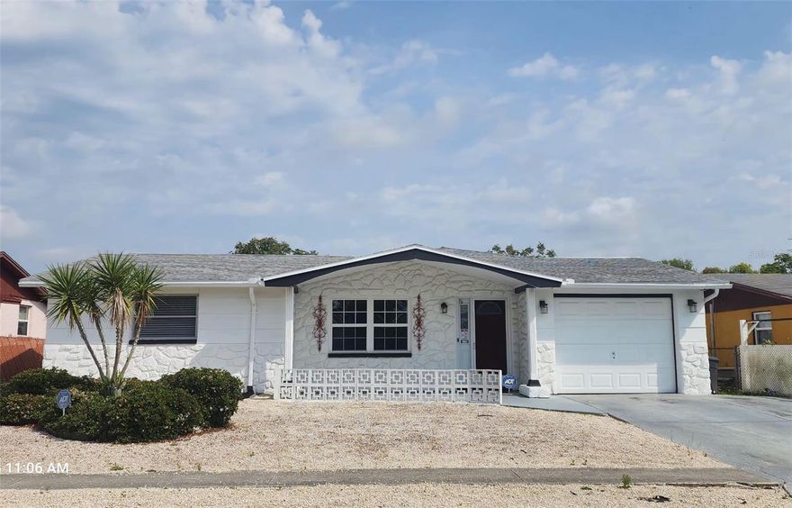 This inviting 1,224sq.ft. single family home is available for rent again in a convenient New Port Richey location! Having 2 bedrooms and bathrooms, this home offers a perfect mix of privacy and space to entertain. The large great room serves as the heart of the home, providing an open and versatile living area.
 You will appreciate the extra large indoor laundry room, offering plenty of space for storage and groceries. Step outside in the fence backyard, perfect for your pet, playing or barbecue area. Don’t miss your opportunity to schedule a tour for this property.