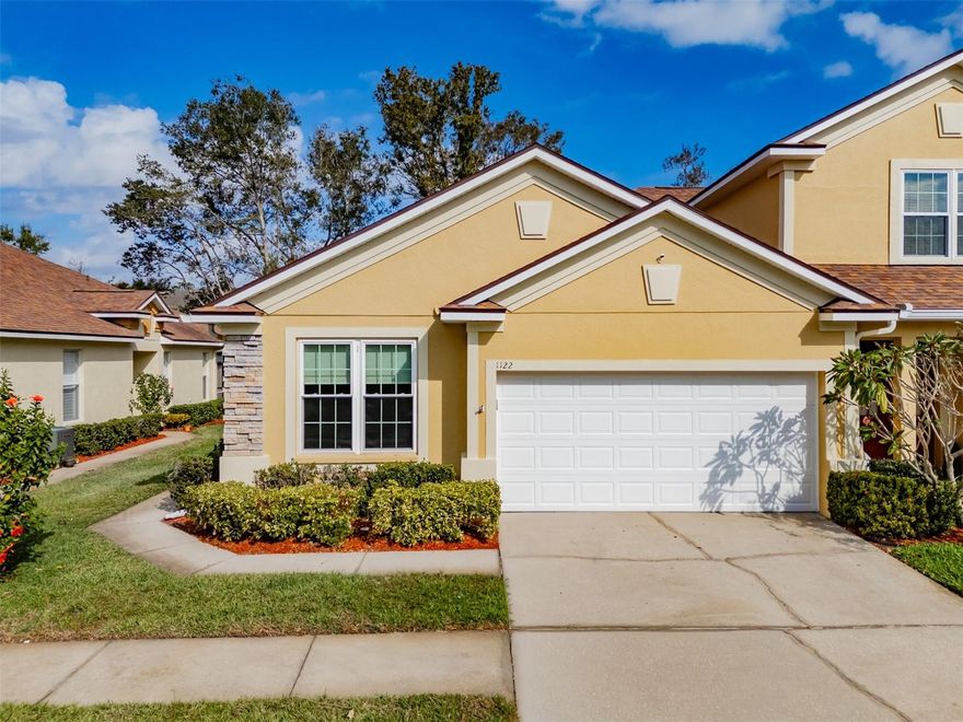 This One Story, 3 bedroom, 2 bath, 2-car garage, corner unit home is located in the gated community of Savannah Landings. The open kitchen features lots of cabinets and countertop space, stainless steel appliances, a bartop for casual dining and a solar tube skylight that offers natural lighting. The dining room features a coffered ceiling and flows into the family room. The open & airy family room offers plenty of space to entertain and has french doors with blind inserts that open to the sunroom.  The primary suite is large offering a tray ceiling  and the En-suite offers a soaking tub, separate shower, dual sinks, a large walk-in closet, and a solar tube skylight. The secondary rooms are spacious. The brickpaved sunroom extends your living space year round. This small community offers a community pool and a clubhouse and is conveniently located in the heart of Bloomingdale. You are minutes to shopping & dining, Bloomingdale Golf Club, top-rated schools, the YMCA, and the little league fields.