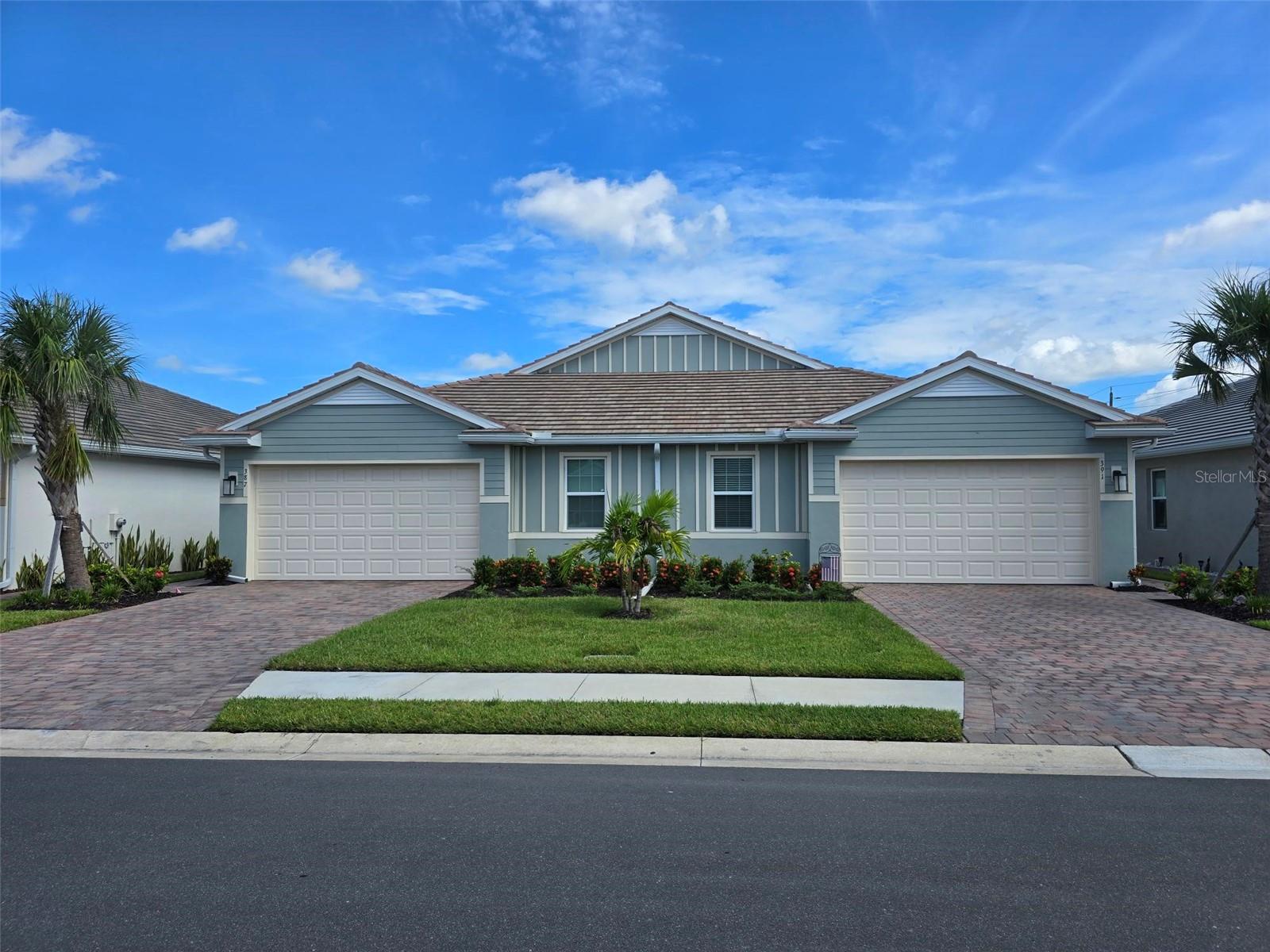 LAKEVIEW HOME! If you want a waterview, you have to buy a home that offers it, because you can't dig one later. One of the newest homes in the community built in 2024. A *waterview Villa* that's not to big, not to small with a 2 car garage. Located close to almost everything, like the new Sarasota Memorial hospital, grocery, hardware, gas, restaurants, interstate access, beaches and Legacy Trail and more. A barely used 2024 block home with tile roof and paver driveway, located in a gated community with clubhouse, pool, fitness, Bocci ball, and dogpark. Spacious open floorplan with two bedrooms, 2 baths, study/den with French doors, breakfast bartop, under sink R/O system, and interior laundry. Rear lanai overlooks the big lake with a panoramic screen (no horizontal bar) for the best viewing pleasure. Smart home capable but not yet set up for this owner. A popular floorplan in this community, "The Carrington" is ready for you to set up and decorate your way. Come see if this works for you. Thanks for looking.